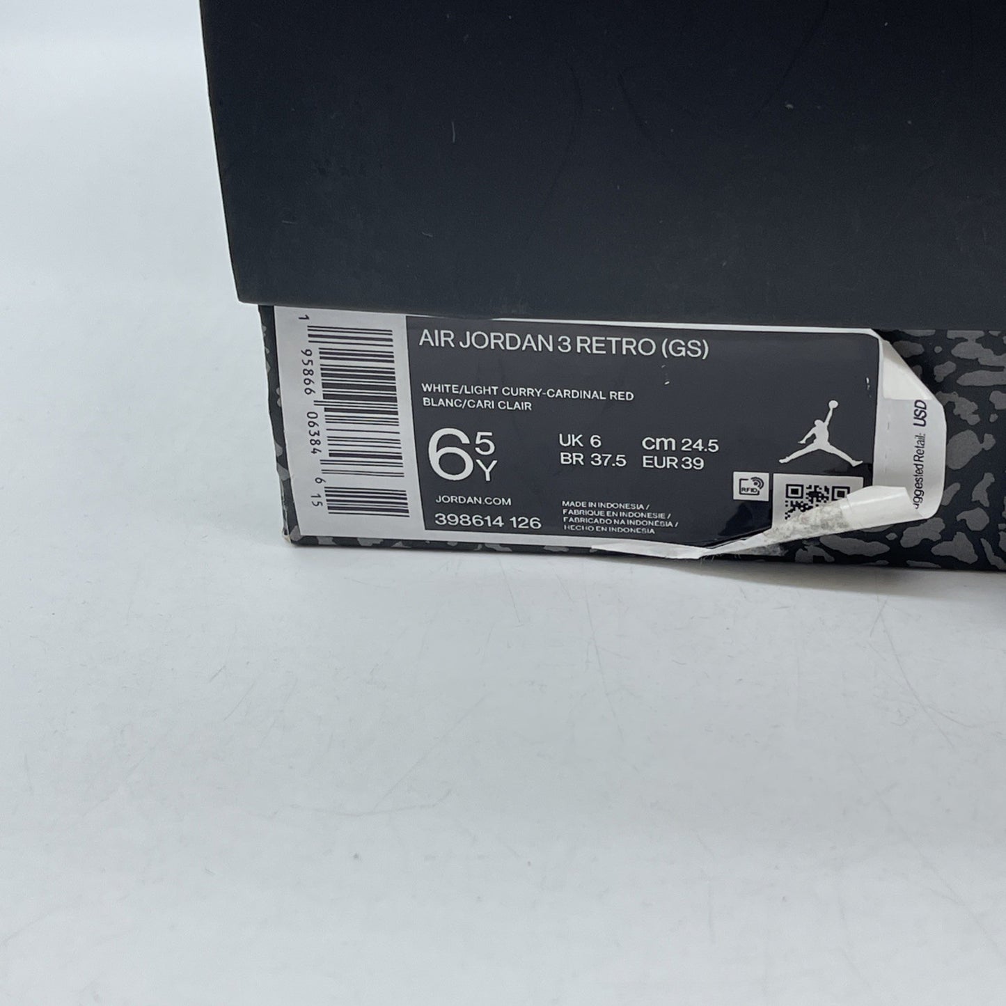 Size 6Y (GS) - Jordan 3 Retro Sample Low Cardinal Red Grey White (398614-126)