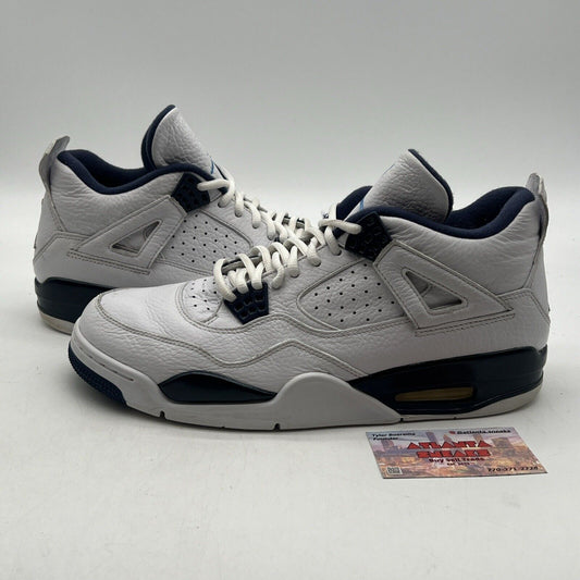 Size 11 - Air Jordan 4 Retro LS Columbia White Navy Leather (314254-107)