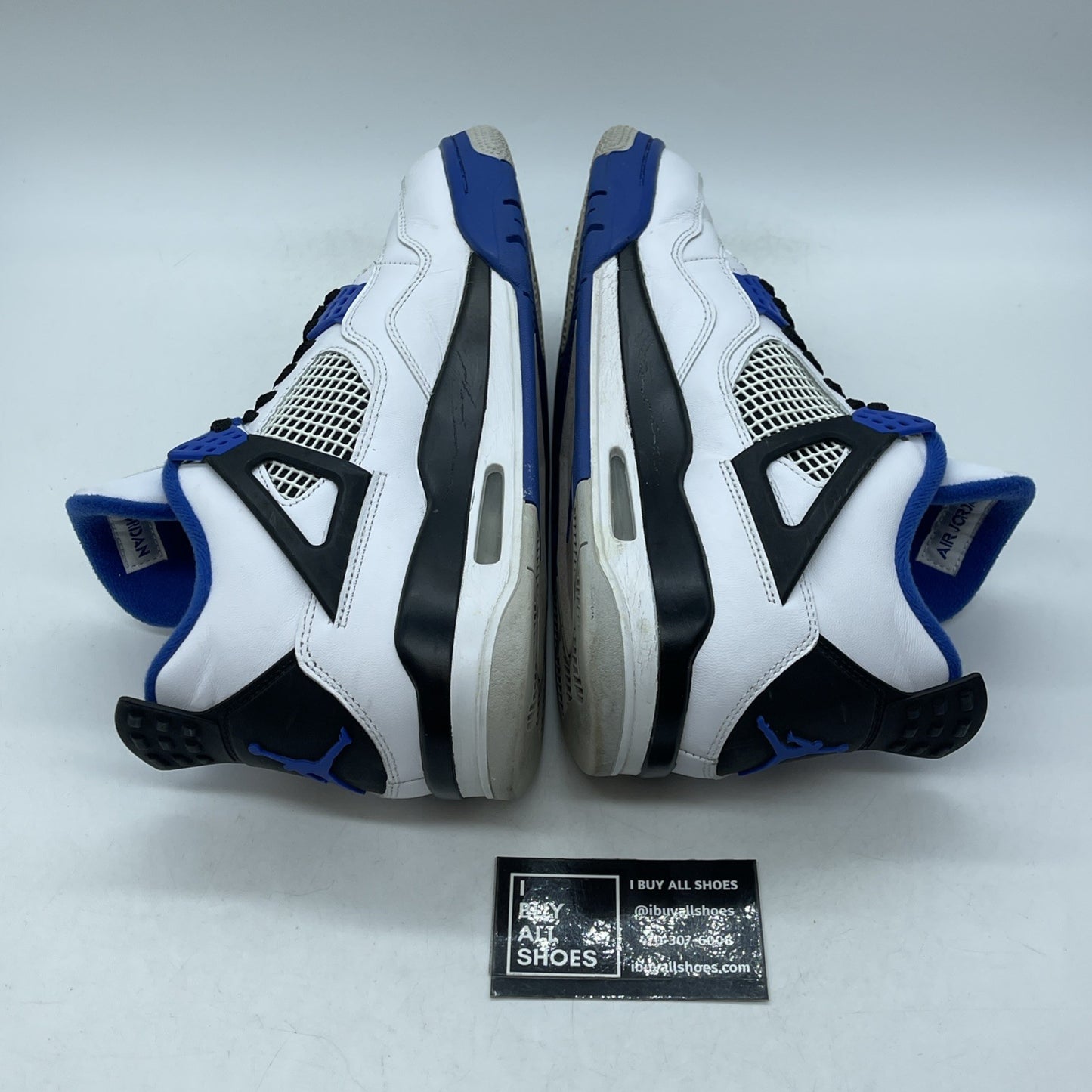Size 9.5 - Jordan 4 Retro Mid Motorsports Blue White Leather (308497-117)