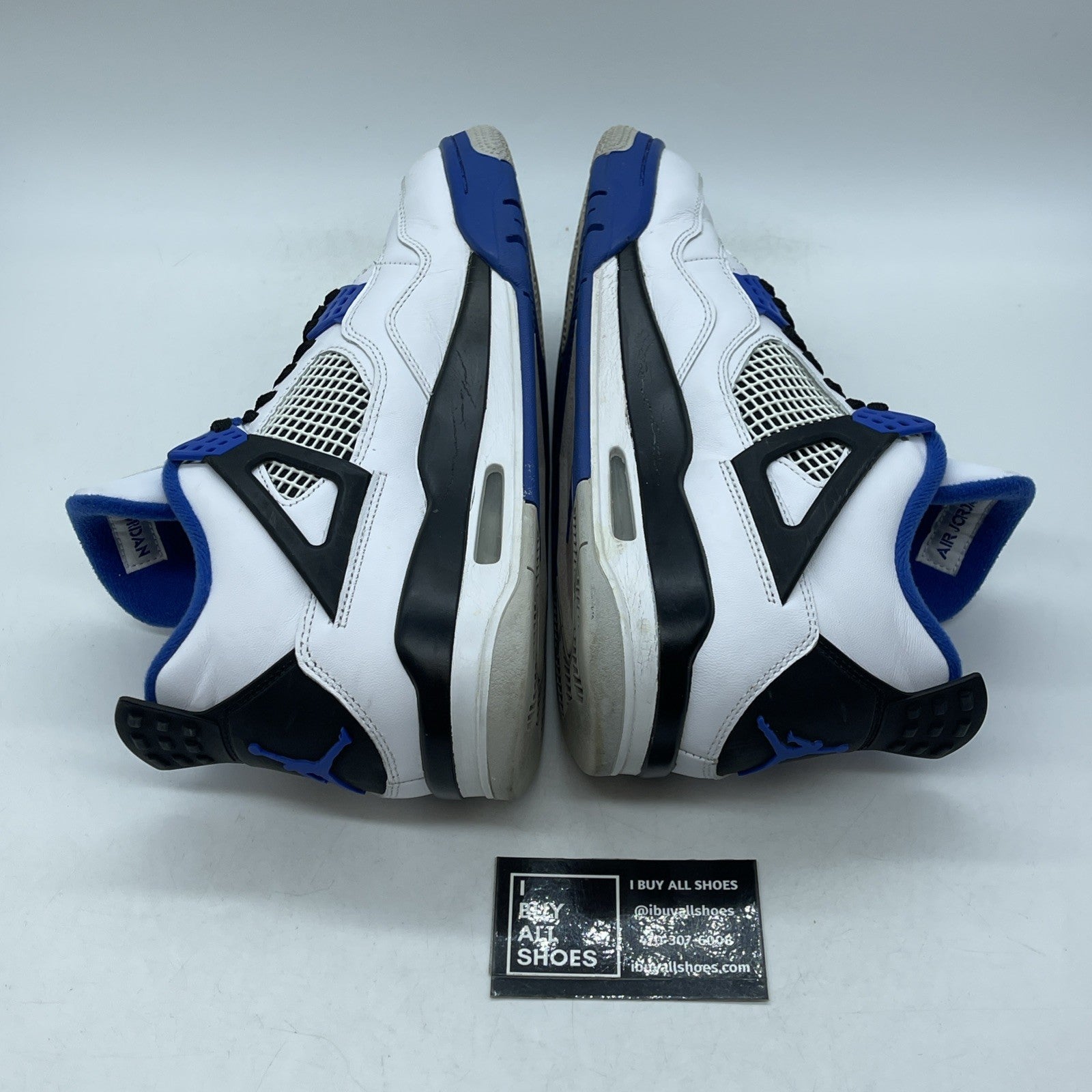 Size 9.5 - Jordan 4 Retro Mid Motorsports Blue White Leather (308497-117)