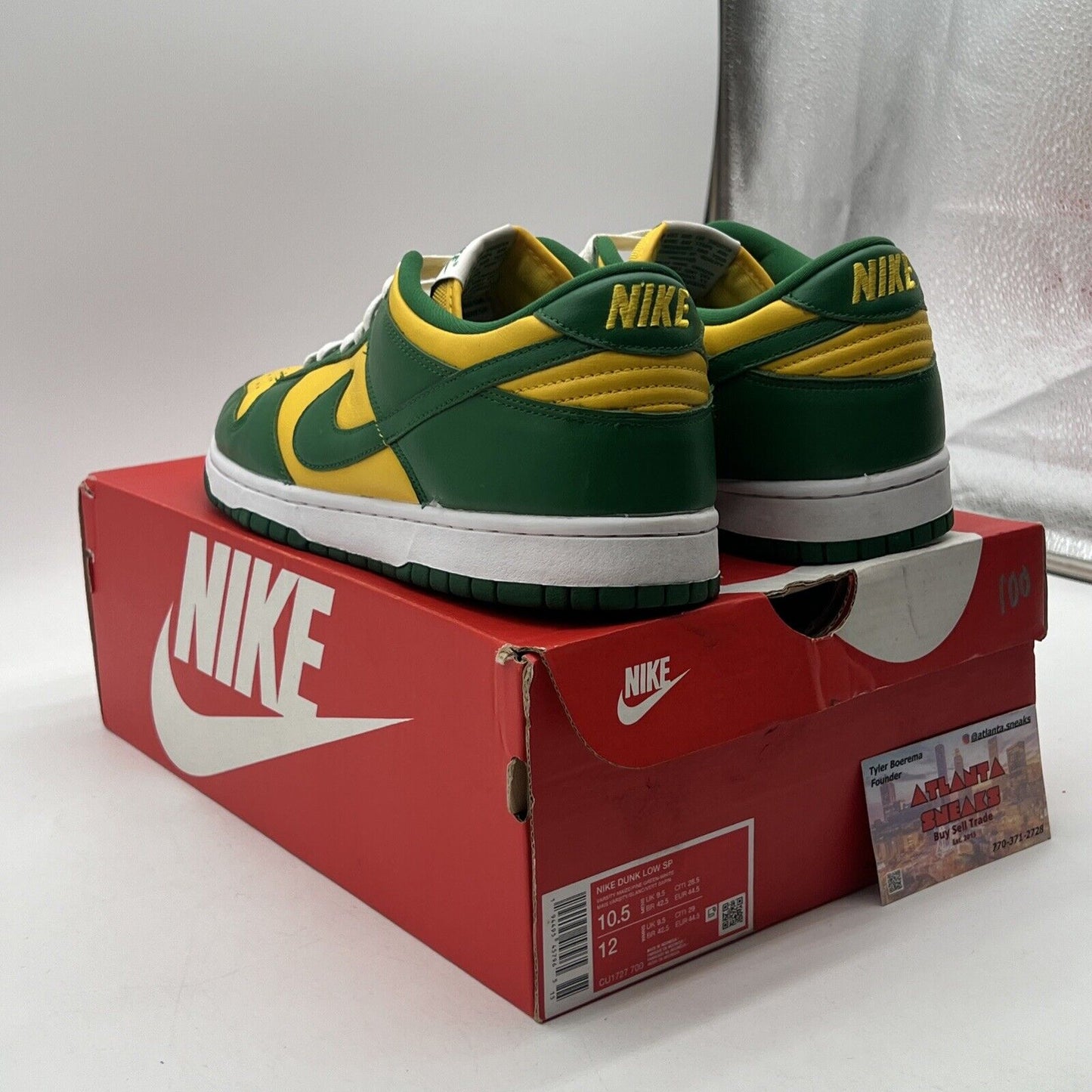 Size 10.5 - Nike Dunk SP 2020 Low Brazil Yellow Green White Leather (CU1727-700)