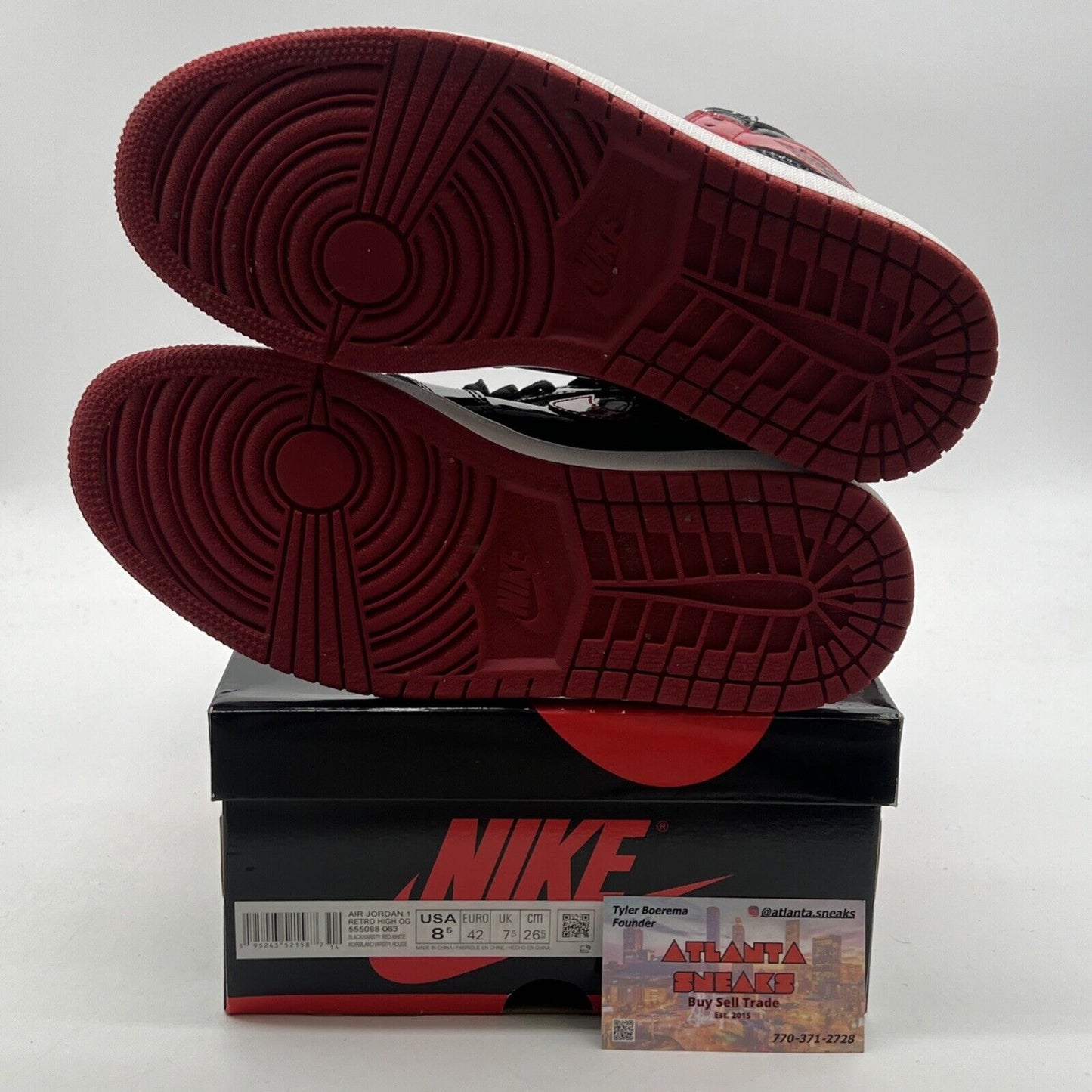 Size 8.5 - Air Jordan 1 Retro OG High Patent Bred (555088-063)