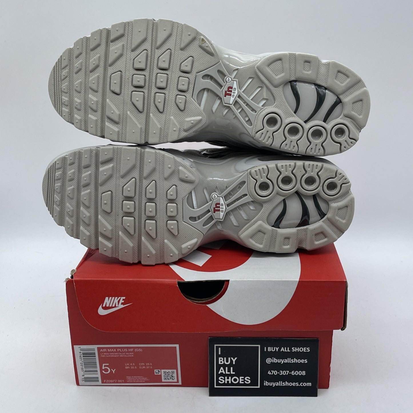Size 5Y - Nike Air Max Plus TN Light Silver Iron Ore Silver Suede (FZ0977-001)