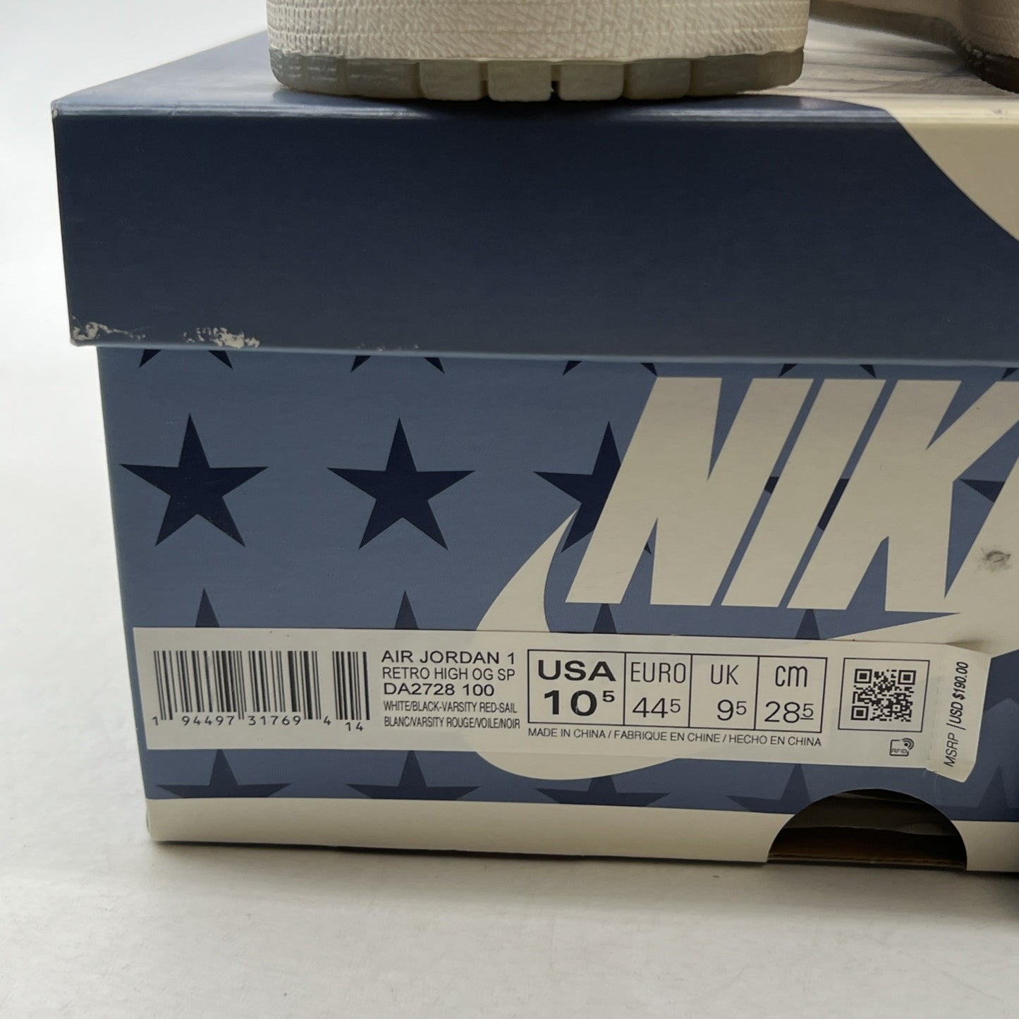 Size 10.5 -Air Jordan 1 Retro High OG SP x Trophy Room Chicago 2020 (DA2728-100)