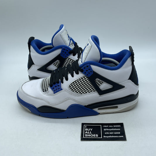 Size 9.5 - Jordan 4 Retro Mid Motorsports Blue White Leather (308497-117)