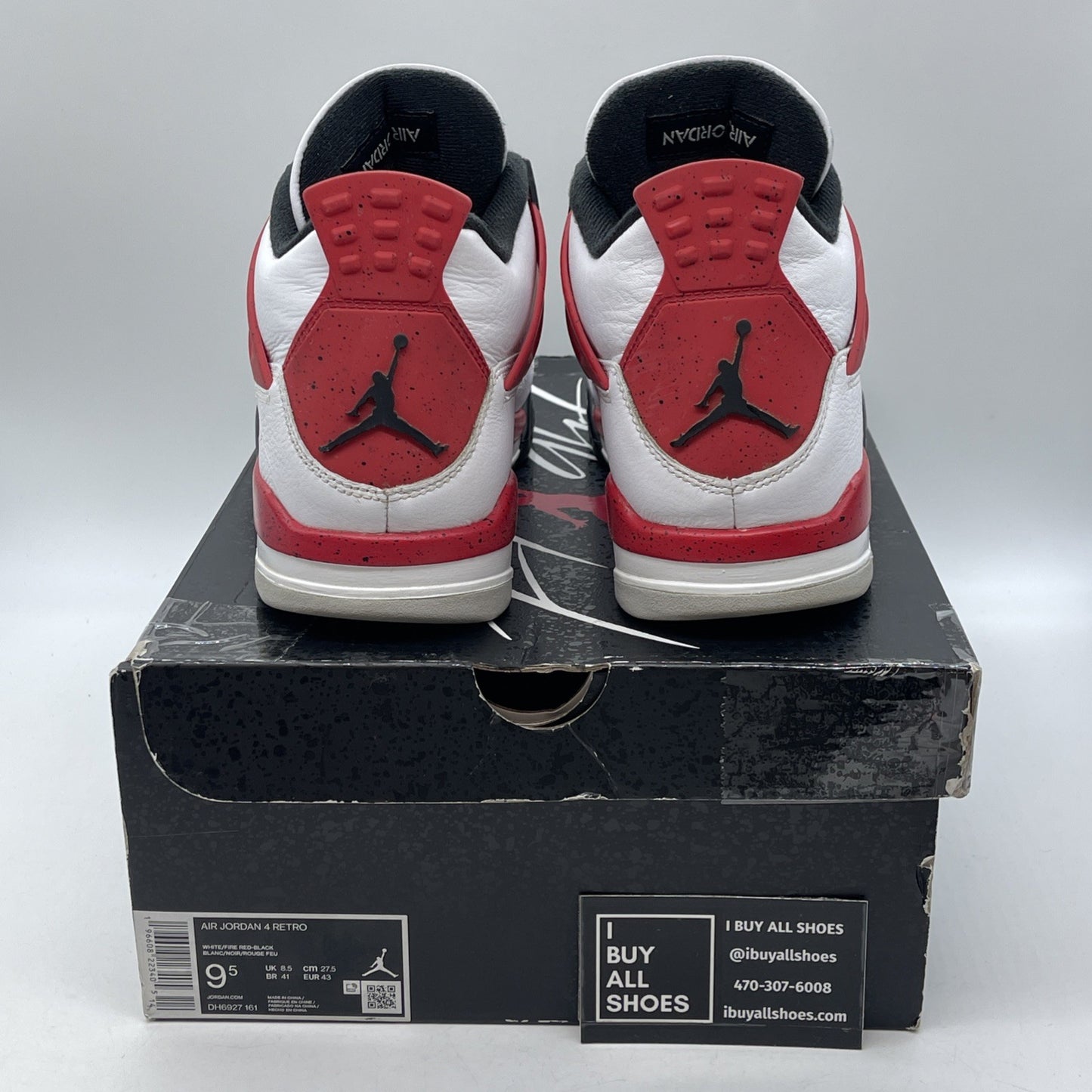 Size 9.5 - Jordan 4 Retro Mid Red Cement Black White Leather (DH6927-161)
