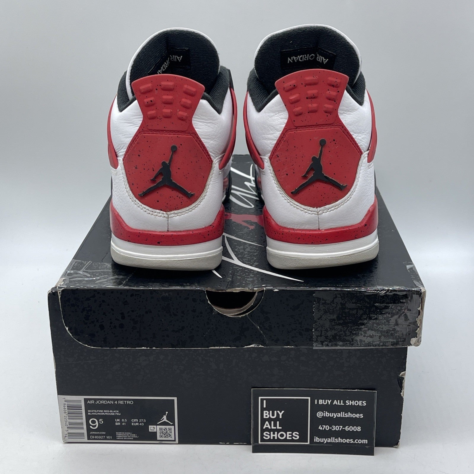 Size 9.5 - Jordan 4 Retro Mid Red Cement Black White Leather (DH6927-161)