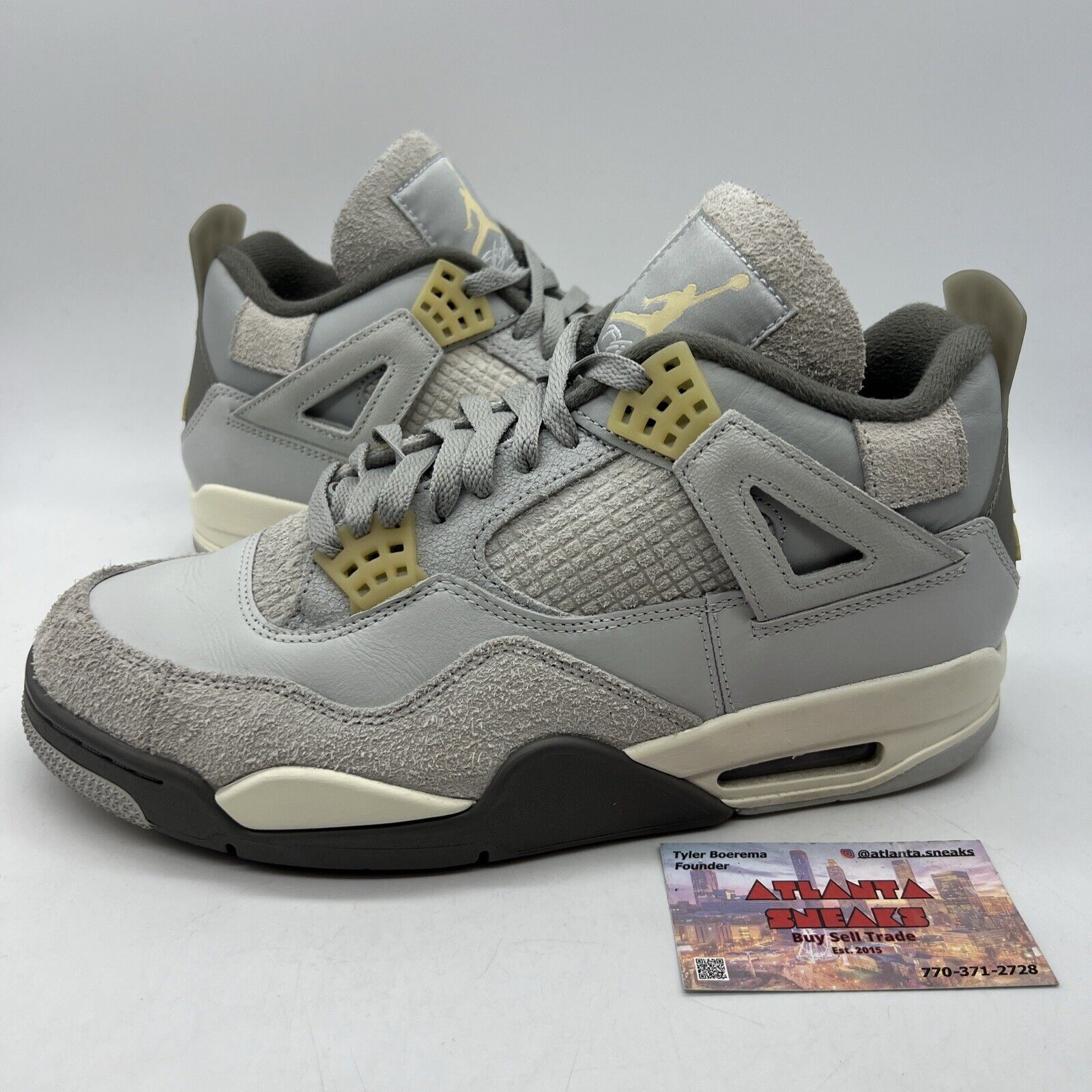 Size 10 - Jordan 4 Retro SE Low Craft Grey White Suede Leather (DV3742-021)