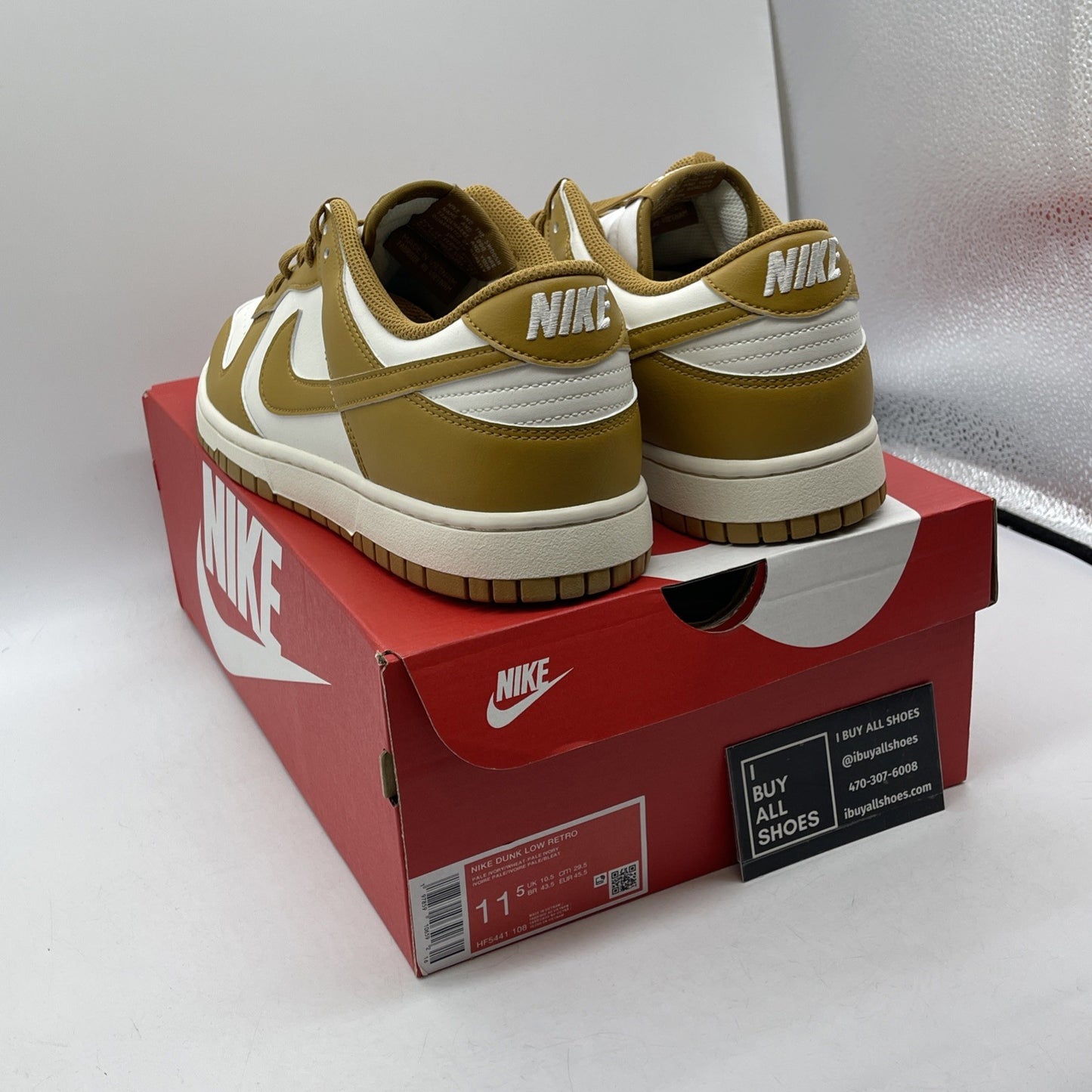 Size 11.5 - Nike Dunk Low Wheat White Brown Leather (HF5441-108)