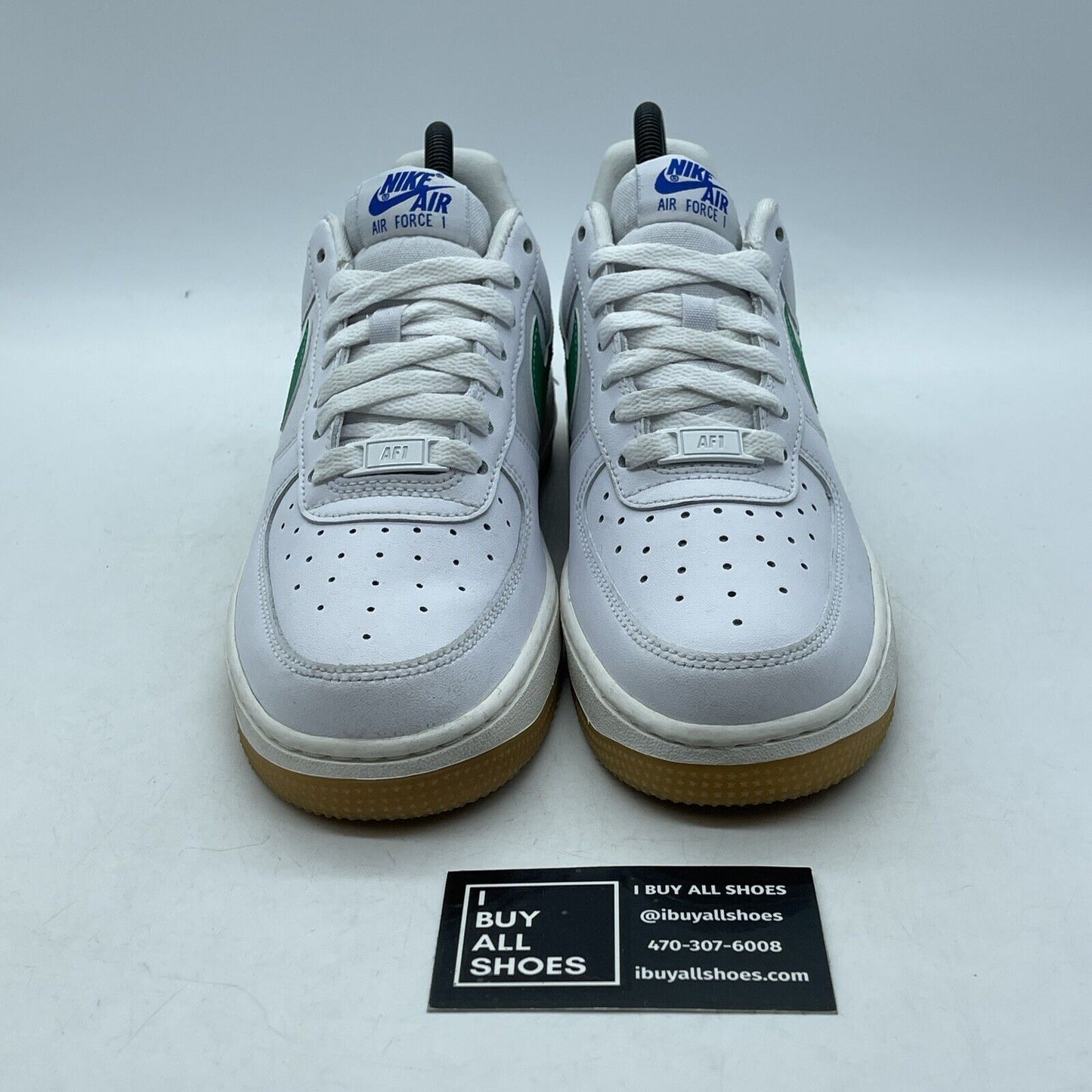 Size 7W - Nike Air Force 1 '07 White Stadium Green Leather Suede (DD8959-110)