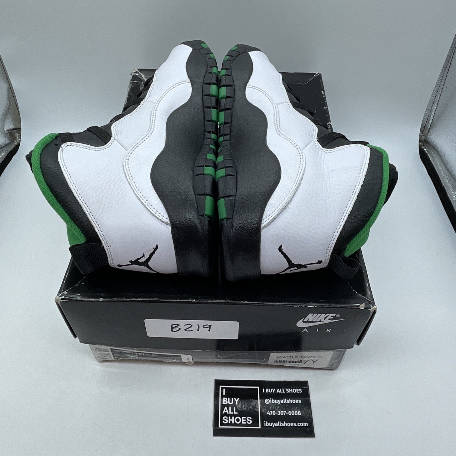 Size 7Y - Air Jordan 10 Retro 2019 Seattle White Black Leather (310806-137)