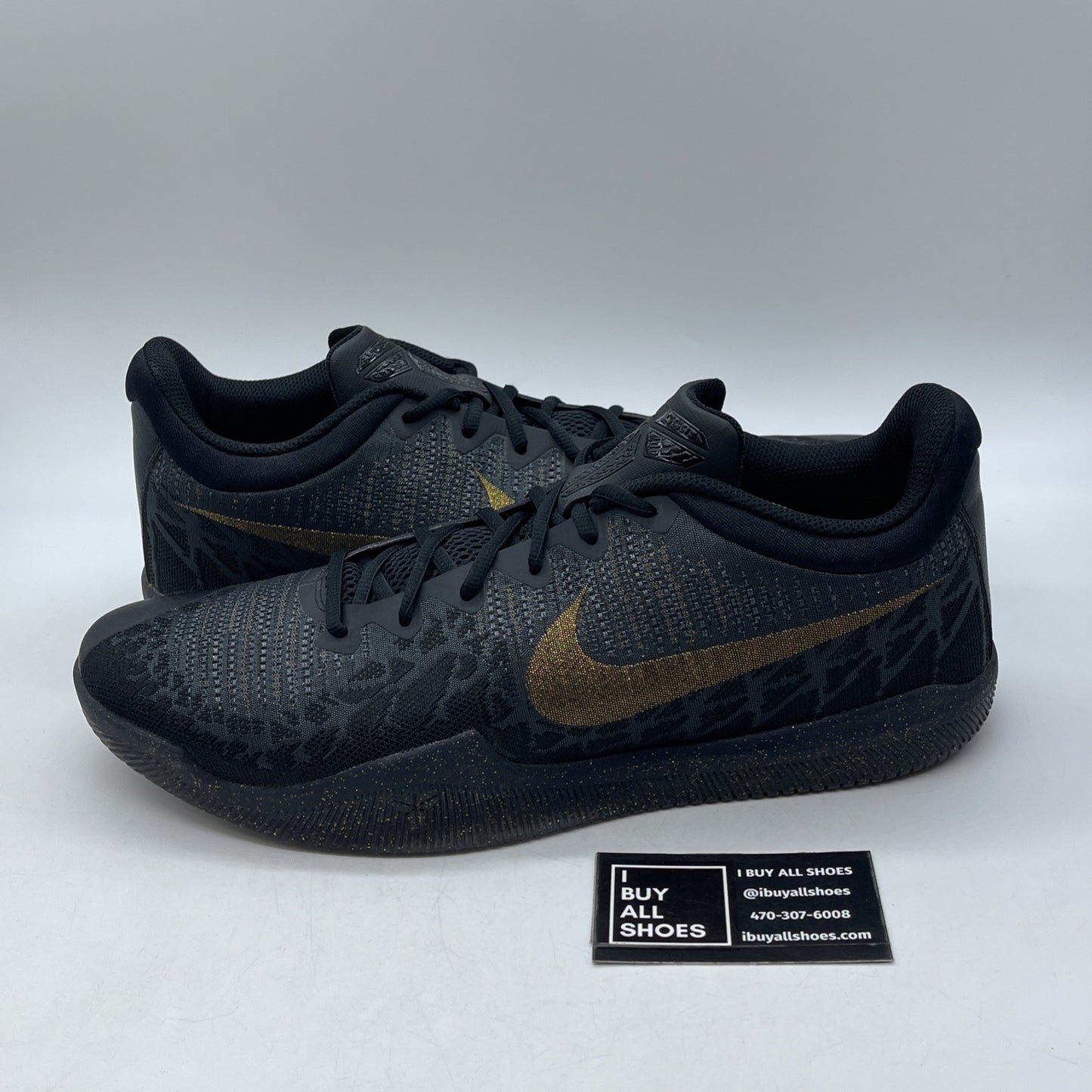 Size 14 - Nike Mamba Rage Gold Stars Black Suede Leather (908972-099)