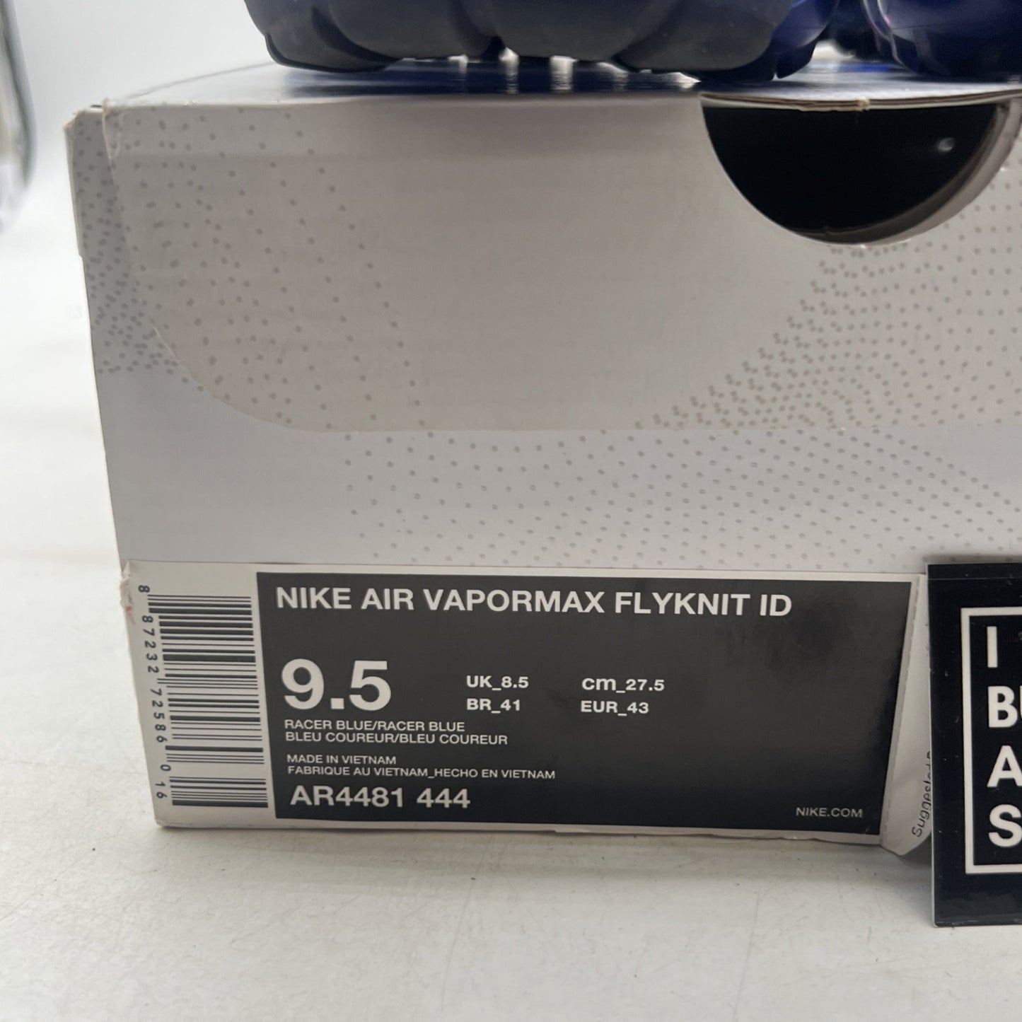 Size 9.5 - Nike Air VaporMax iD Racer Blue (AR4481-444)