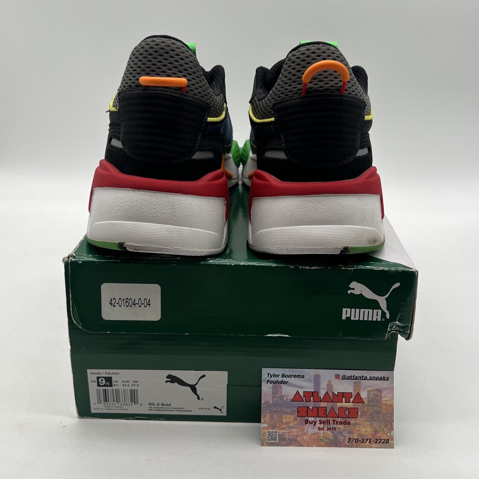 Size 9.5 -  RS-X Bold Black Andean Toucan Orange