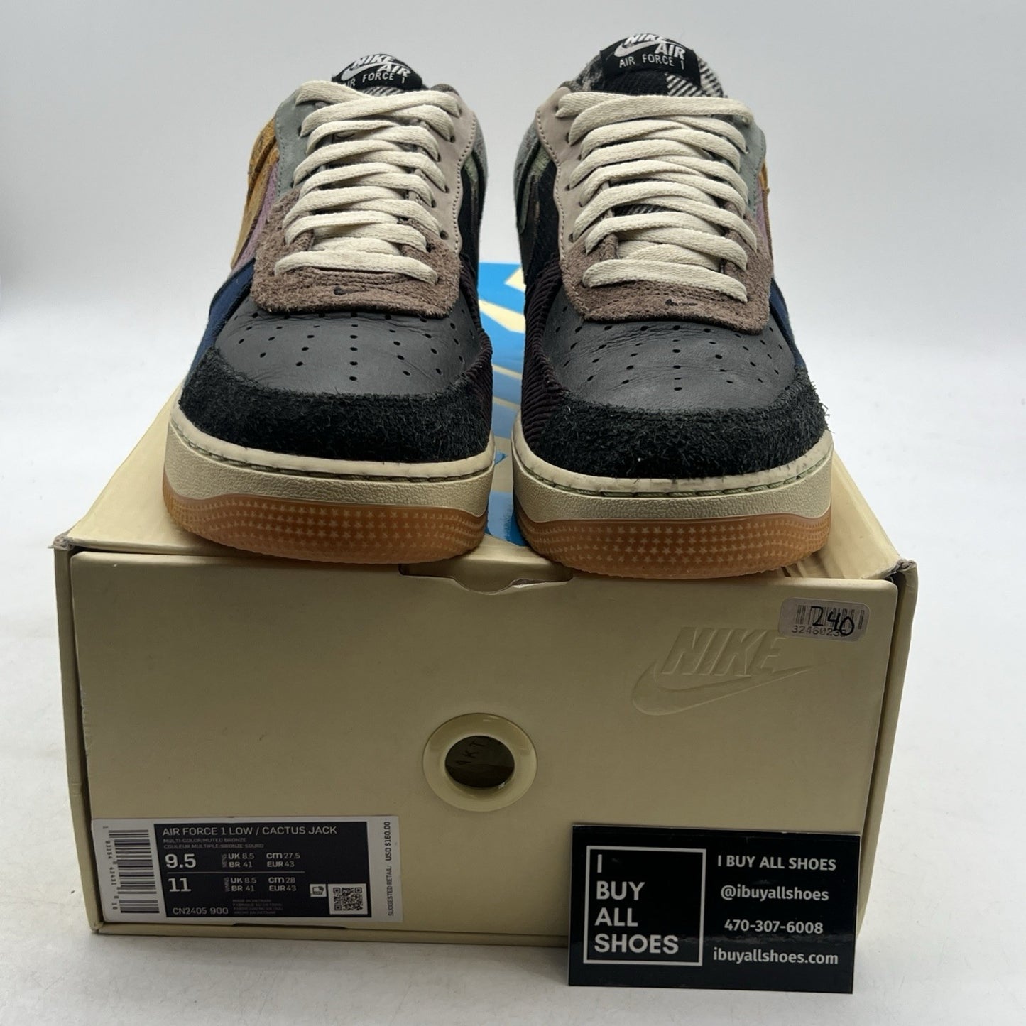 Size 9.5 - Nike Air Force 1 Low x Travis Scott Cactus Jack (CN2405-900)