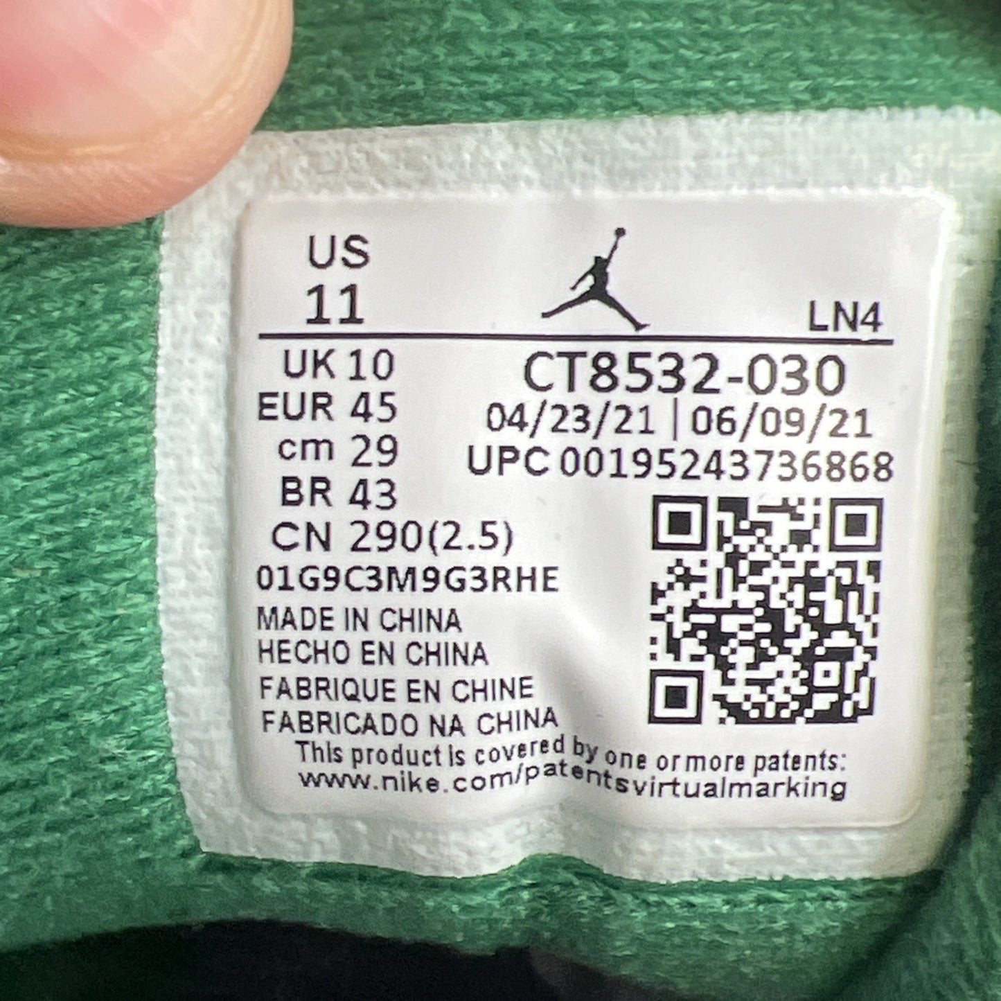 Size 11 - Air Jordan 3 Retro Mid Pine Green (CT8532-030)