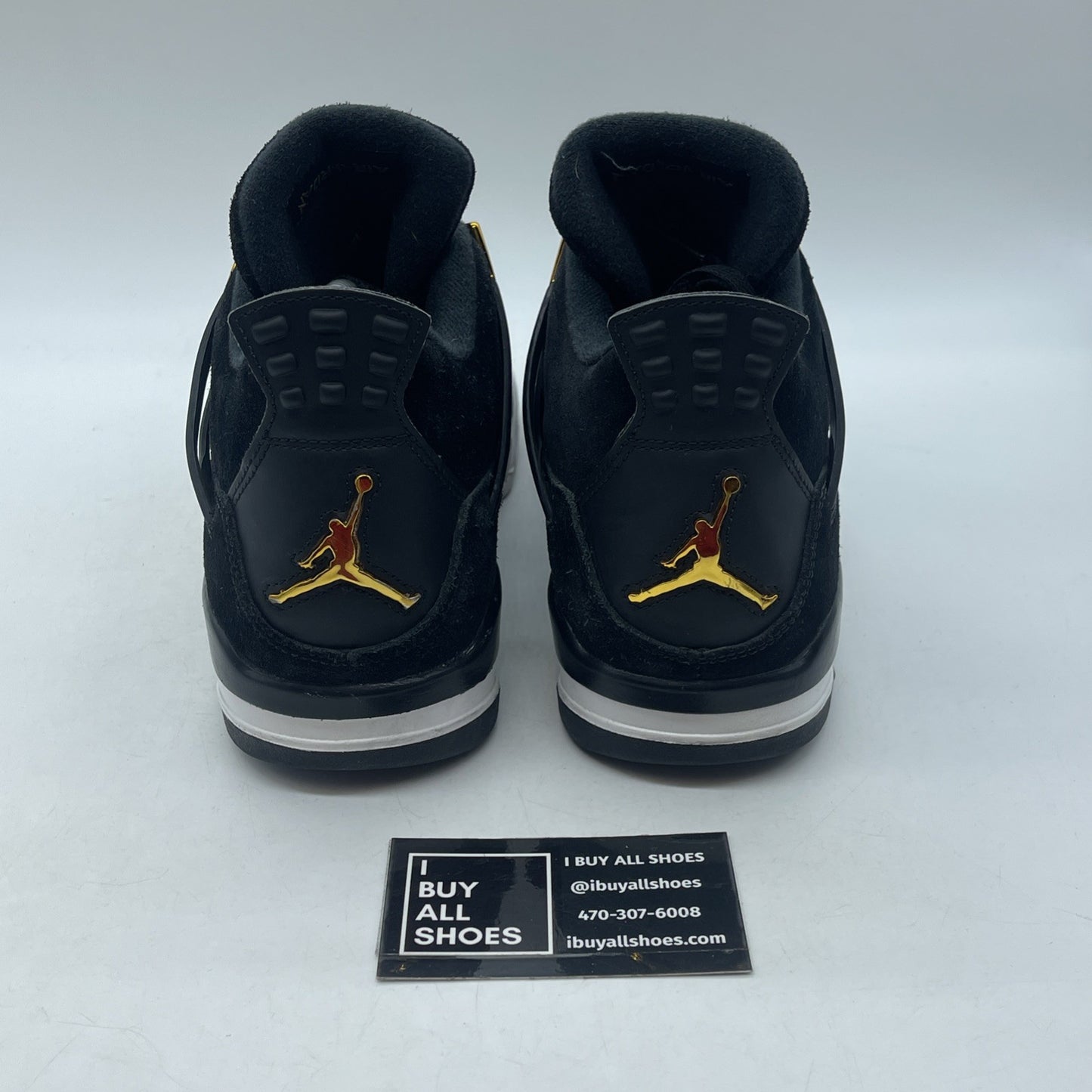 Size 9 - Jordan 4 Retro Royalty 2017 Black Gold Suede (308497-032)