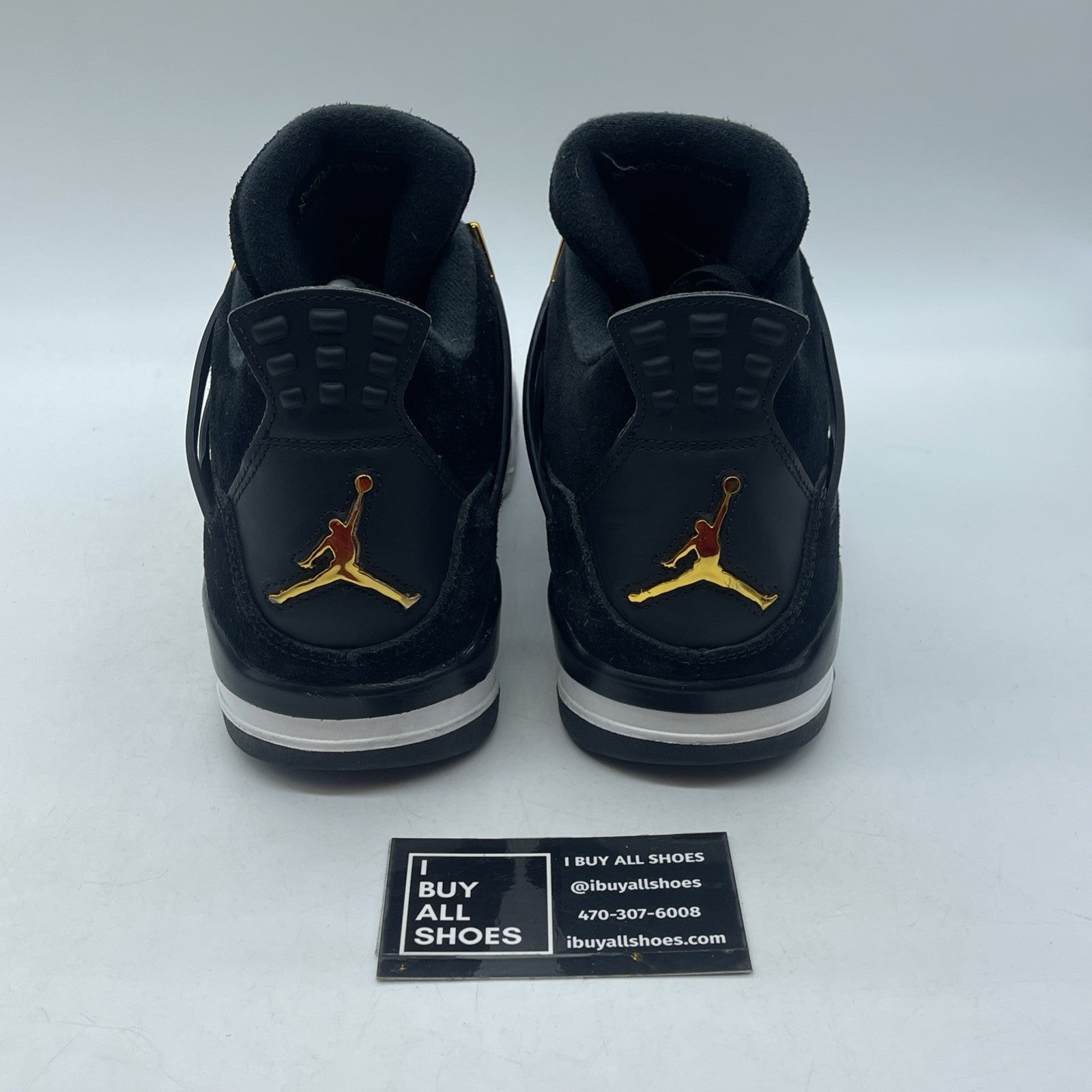 Size 9 - Jordan 4 Retro Royalty 2017 Black Gold Suede (308497-032)