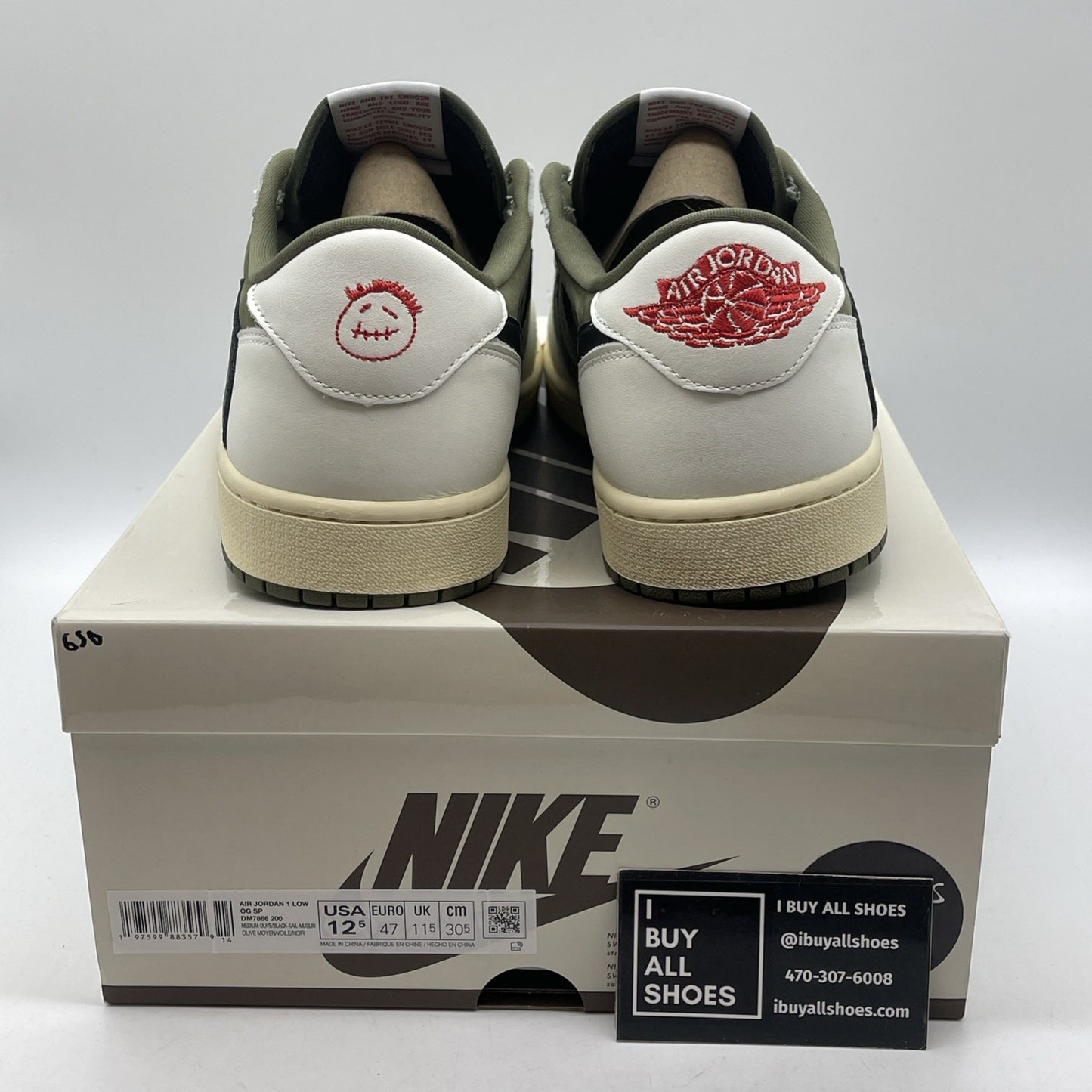Size 12.5 - Travis Scott x Air Jordan 1 Retro OG SP Low Reverse Olive Suede