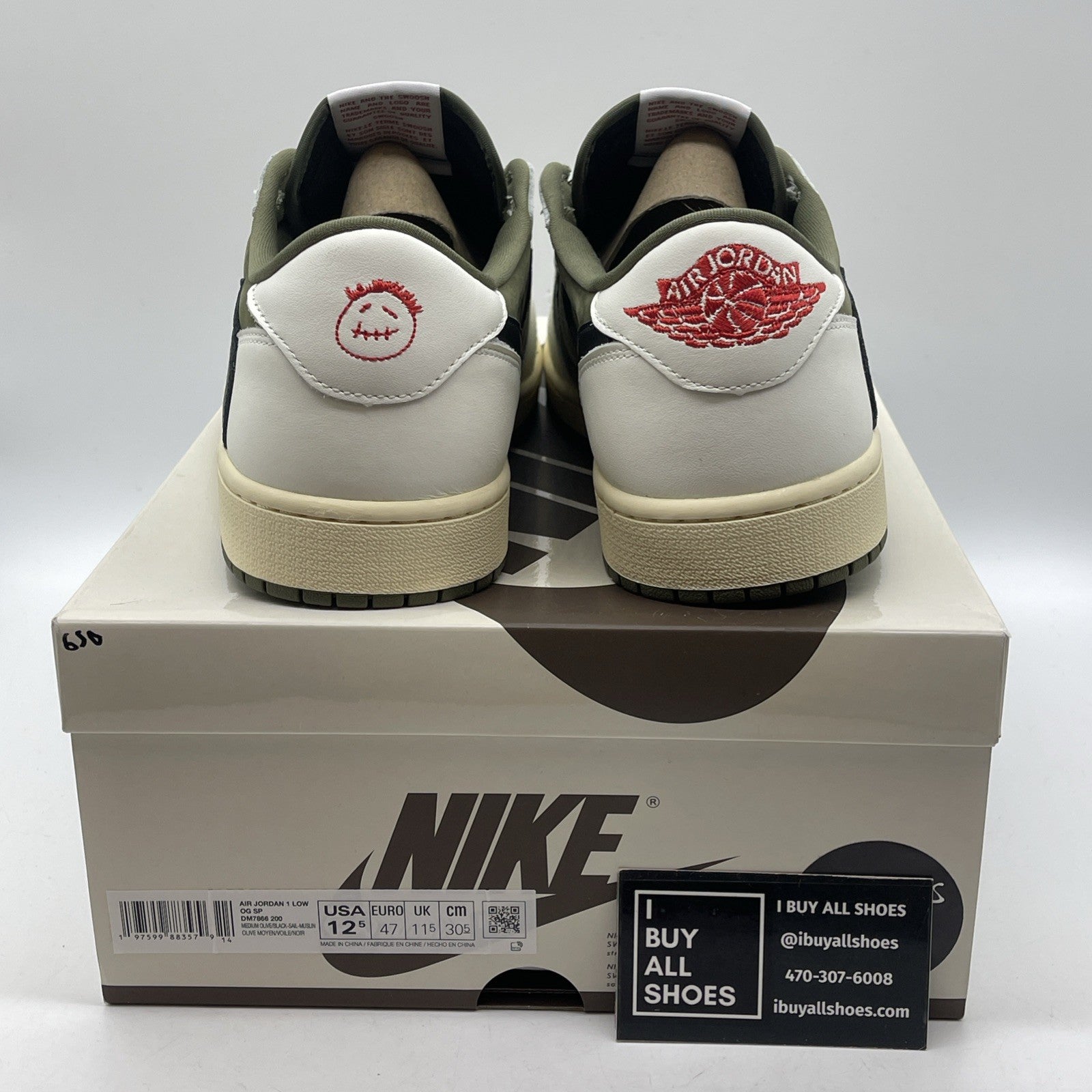 Size 12.5 - Travis Scott x Air Jordan 1 Retro OG SP Low Reverse Olive Suede