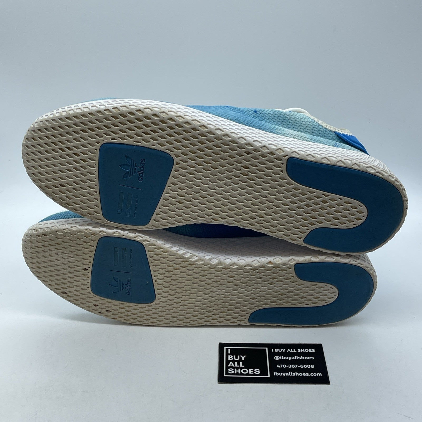 Size 11.5 - adidas Pharrell x Tennis Hu Holi Bright Blue Suede (DA9618)