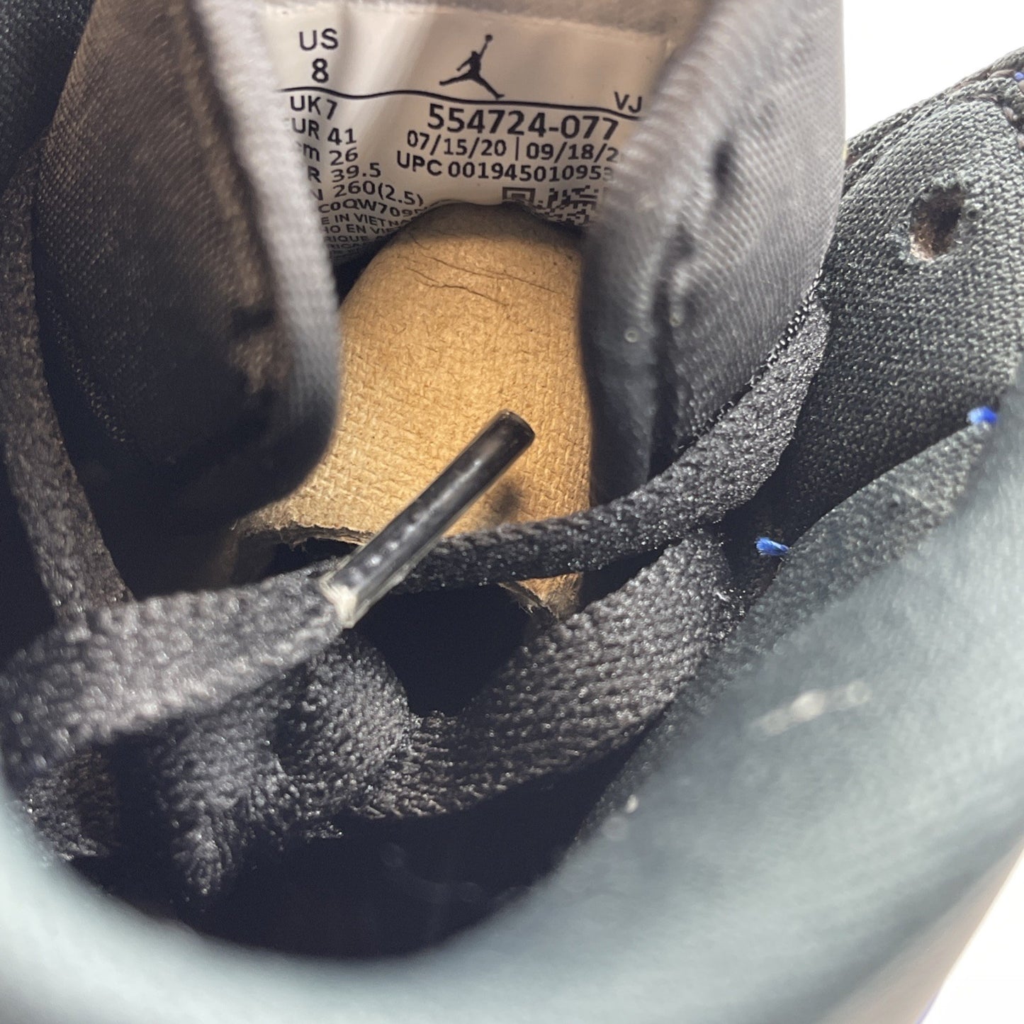 Size 8 - Jordan 1 Mid Hyper Royal Black Blue Leather (554724-077)