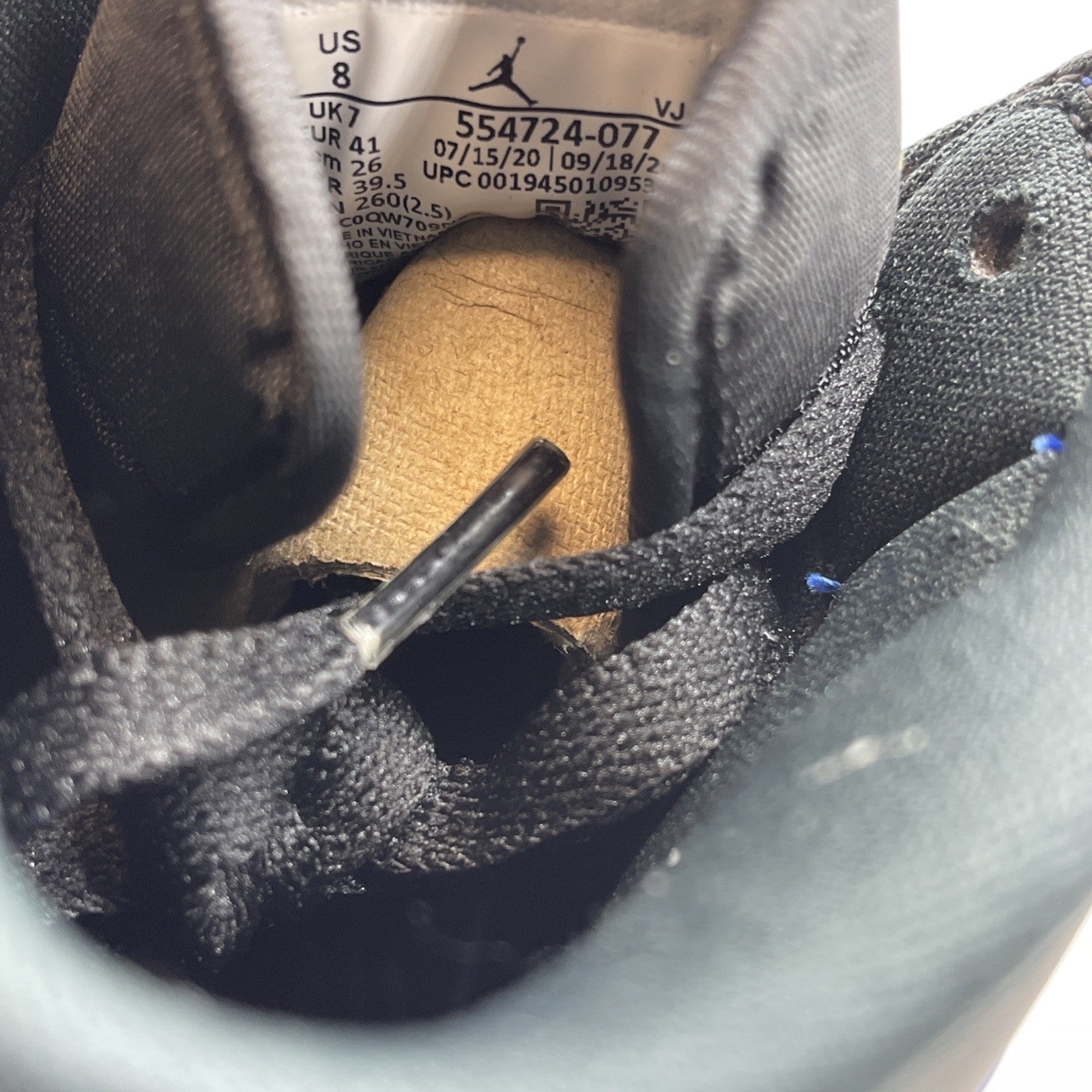 Size 8 - Jordan 1 Mid Hyper Royal Black Blue Leather (554724-077)