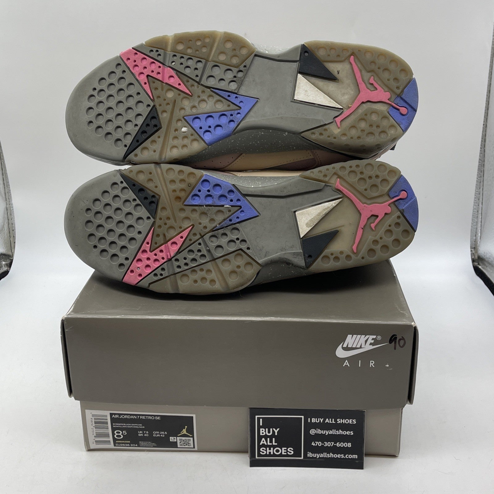 Size 8.5 - Air Jordan 7 Retro SE Sapphire Pink Purple Suede (DJ2636-204)