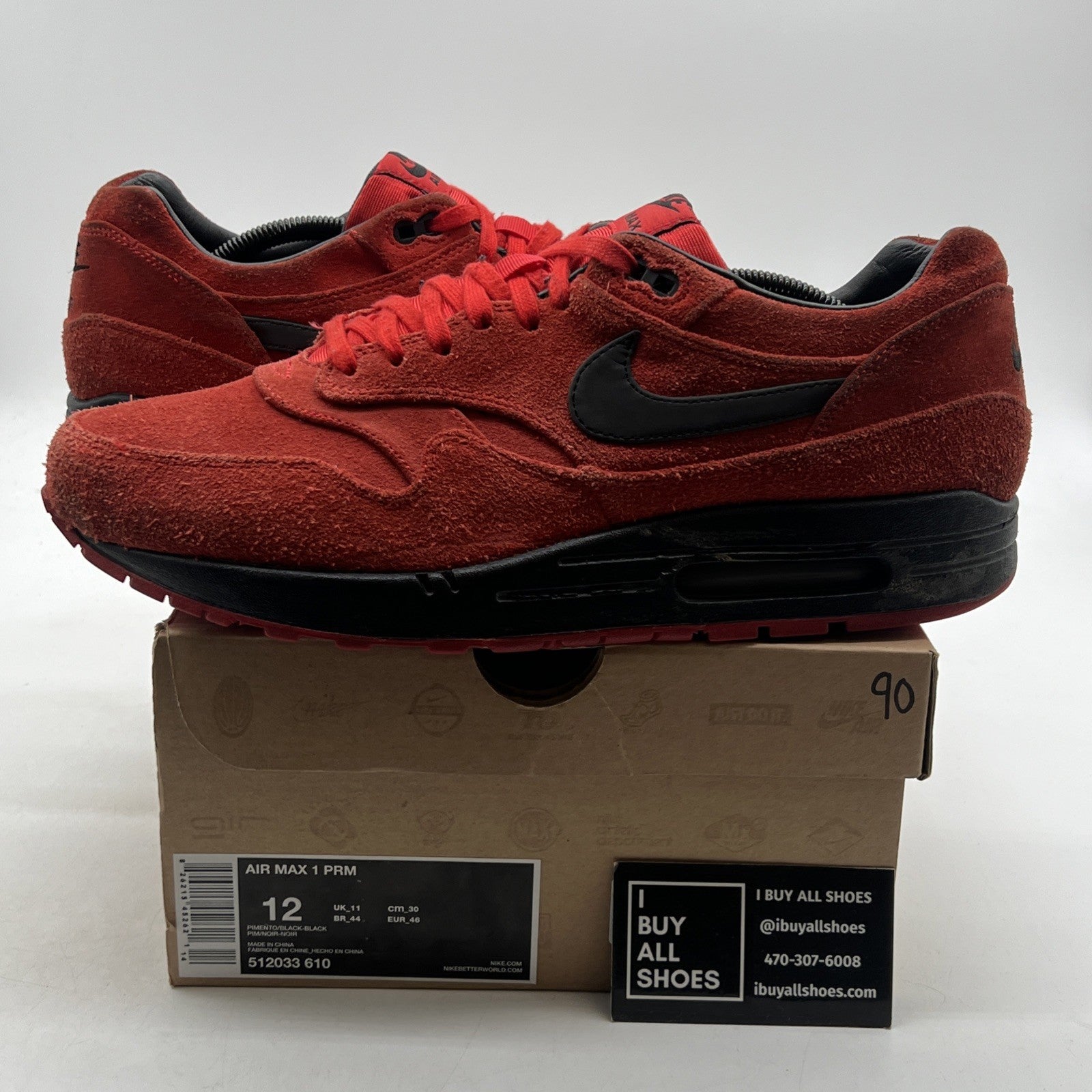 Size 12 - Nike Air Max 1 Prm Pimento (512033-610)