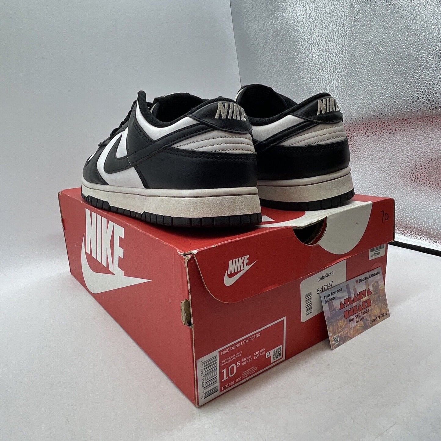 Size 10.5 - Nike Dunk Low Black White Leather (DD1391-100)