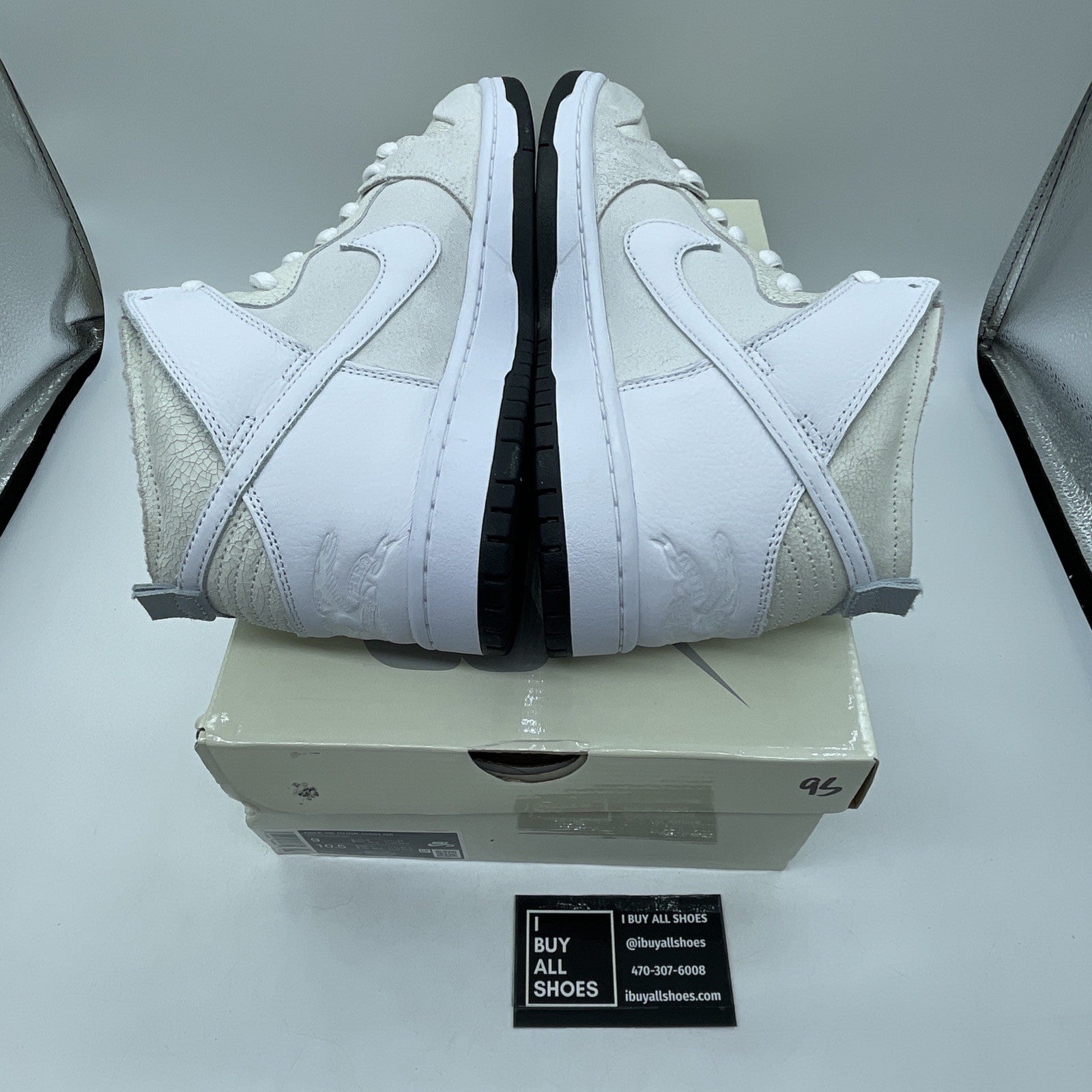 Size 9 - Nike AntiHero x Dunk SB High White Black Suede Leather (HM5837-100)