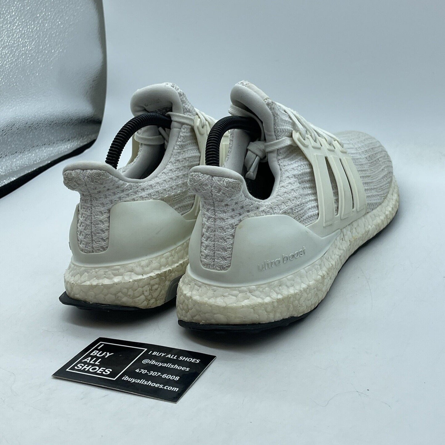 Size 8.5 - adidas UltraBoost 4.0 Triple White Suede Leather (BB6168)