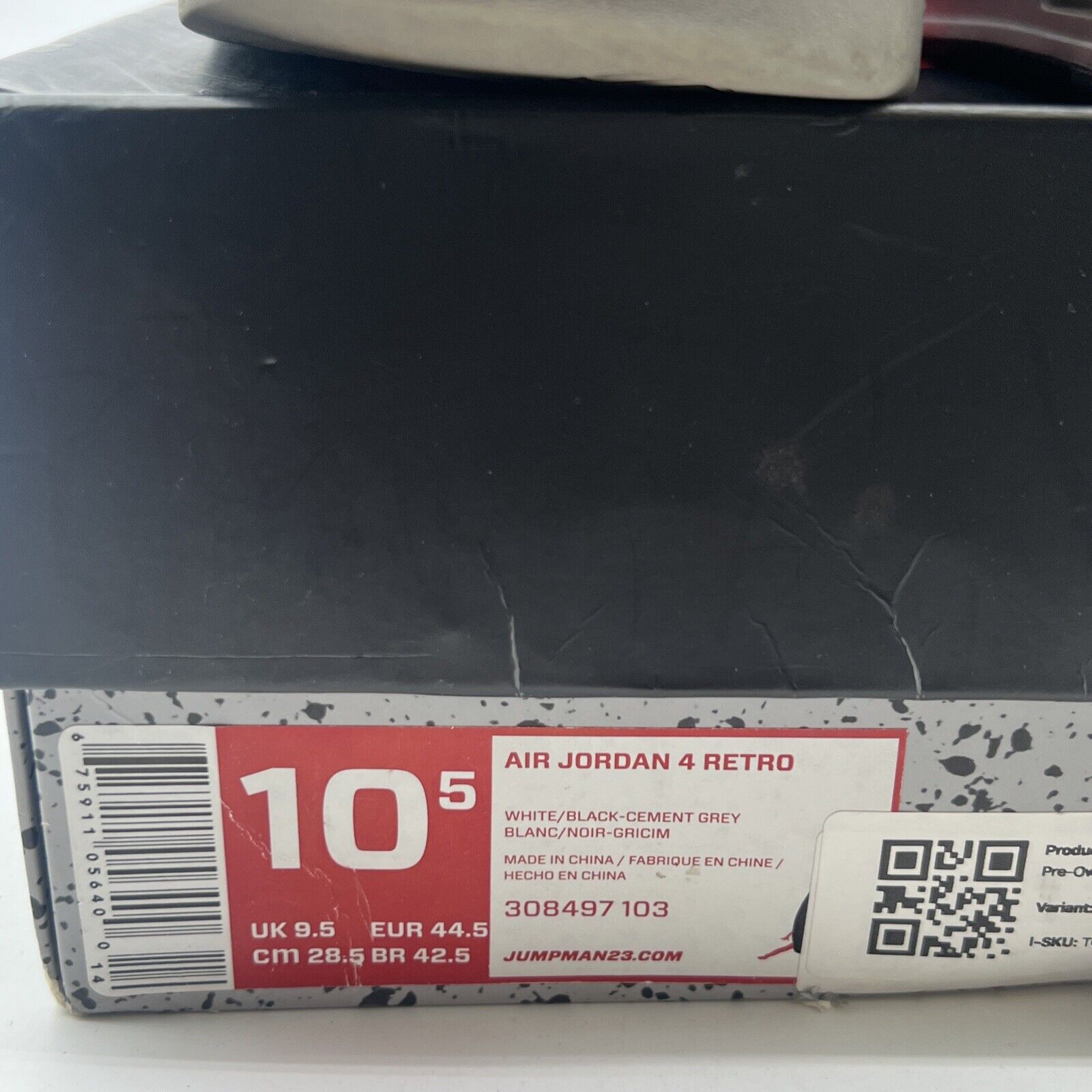 Size 10.5 - Air Jordan 4 Retro Cement 2012 (308497-103)