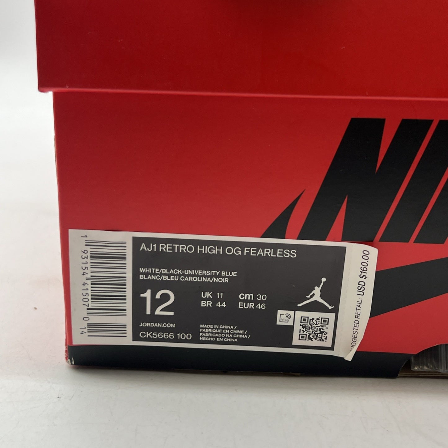Size 12 - Air Jordan 1 Retro OG High Fearless (CK5666-100)