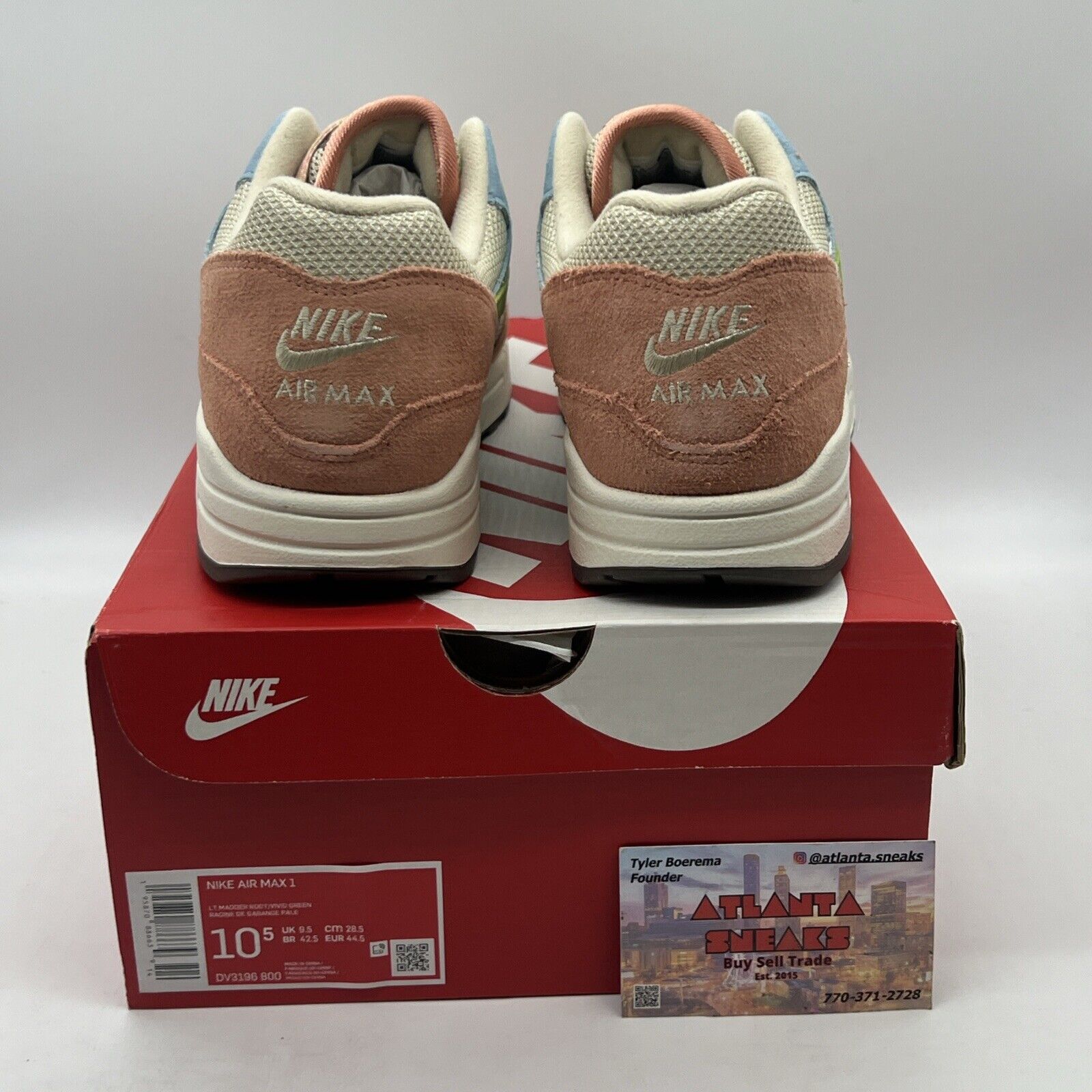 Size 10.5 - Nike Air Max 1 Light Madder Root 2022 Brand New Og All