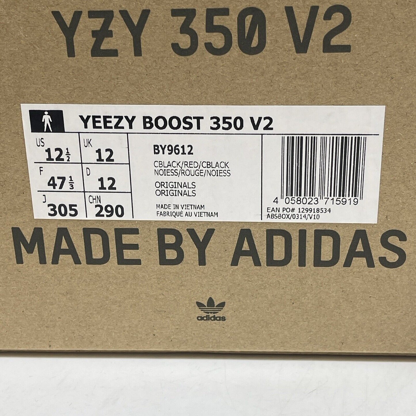 Size 12.5 - adidas Yeezy Boost 350 V2 Low Red Stripe Black Suede (BY9612)