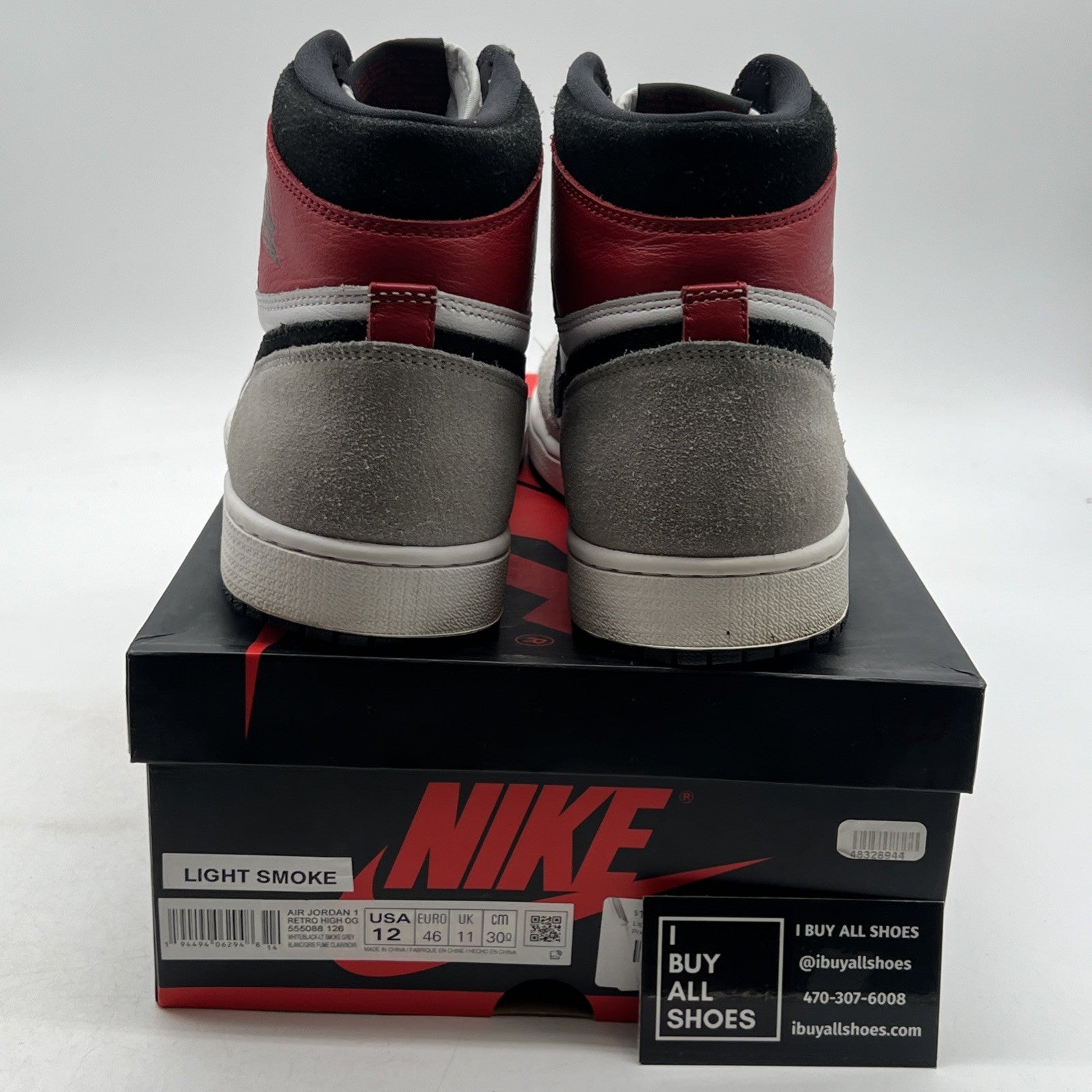 Size 12 - Air Jordan 1 Retro High OG Smoke Gray 2020 (555088-126)
