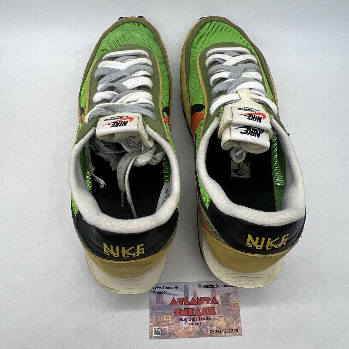 Size 12 - Nike sacai x LDWaffle Green Gusto Yellow Suede Leather (BV0073-300)
