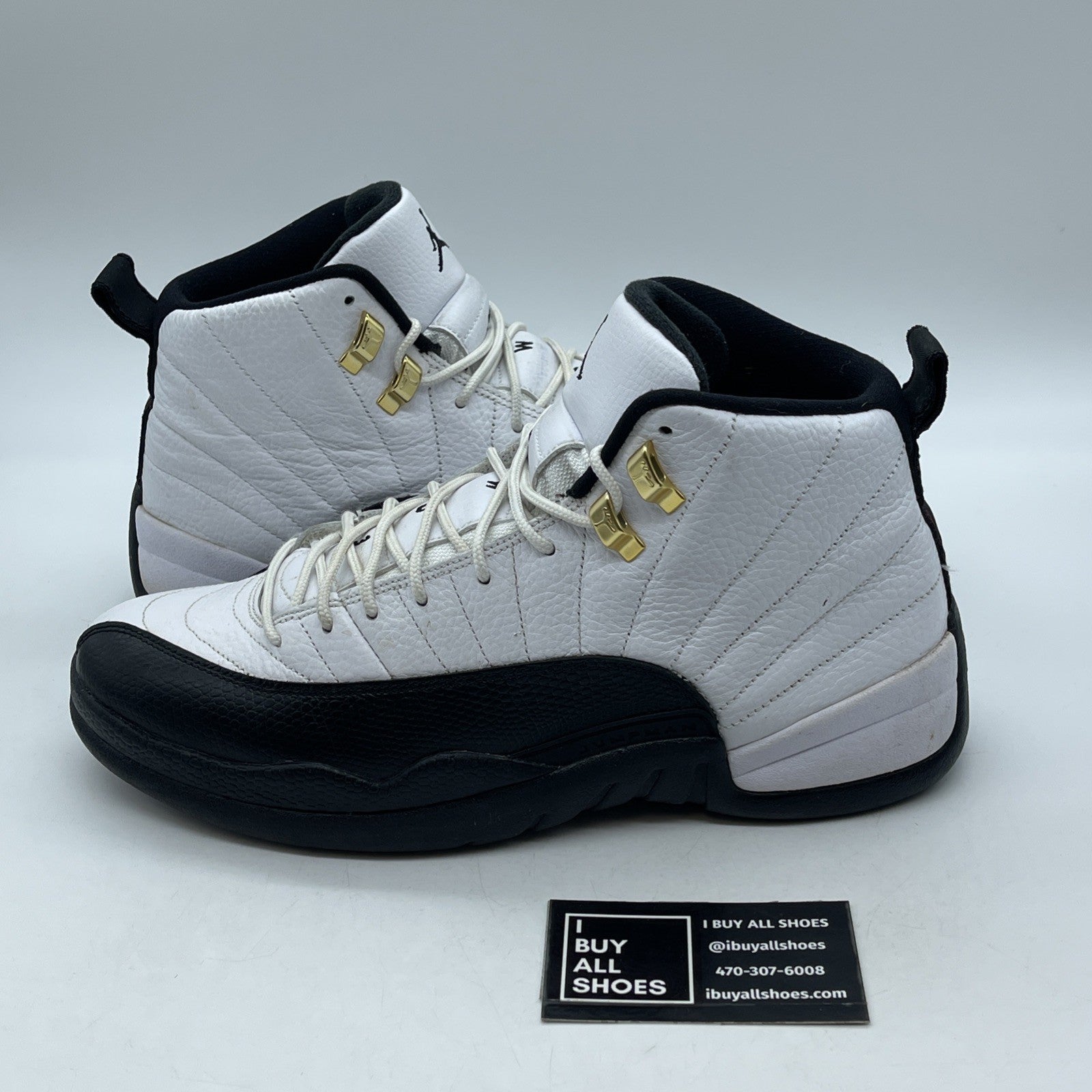 Size 9.5 - Air Jordan 12 Retro taxi release 2013 Black White Leather (130690-125