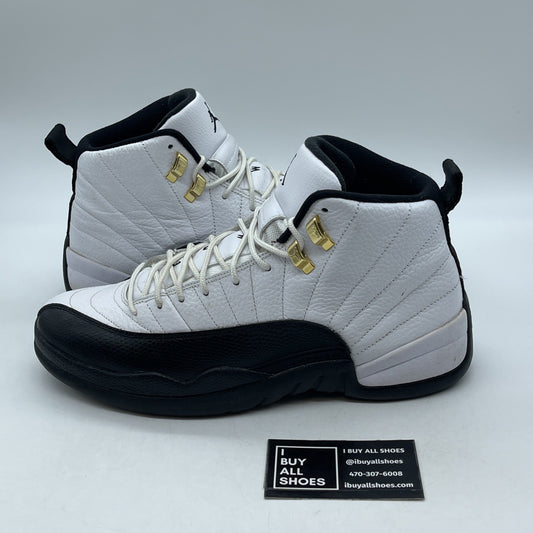 Size 9.5 - Air Jordan 12 Retro taxi release 2013 Black White Leather (130690-125