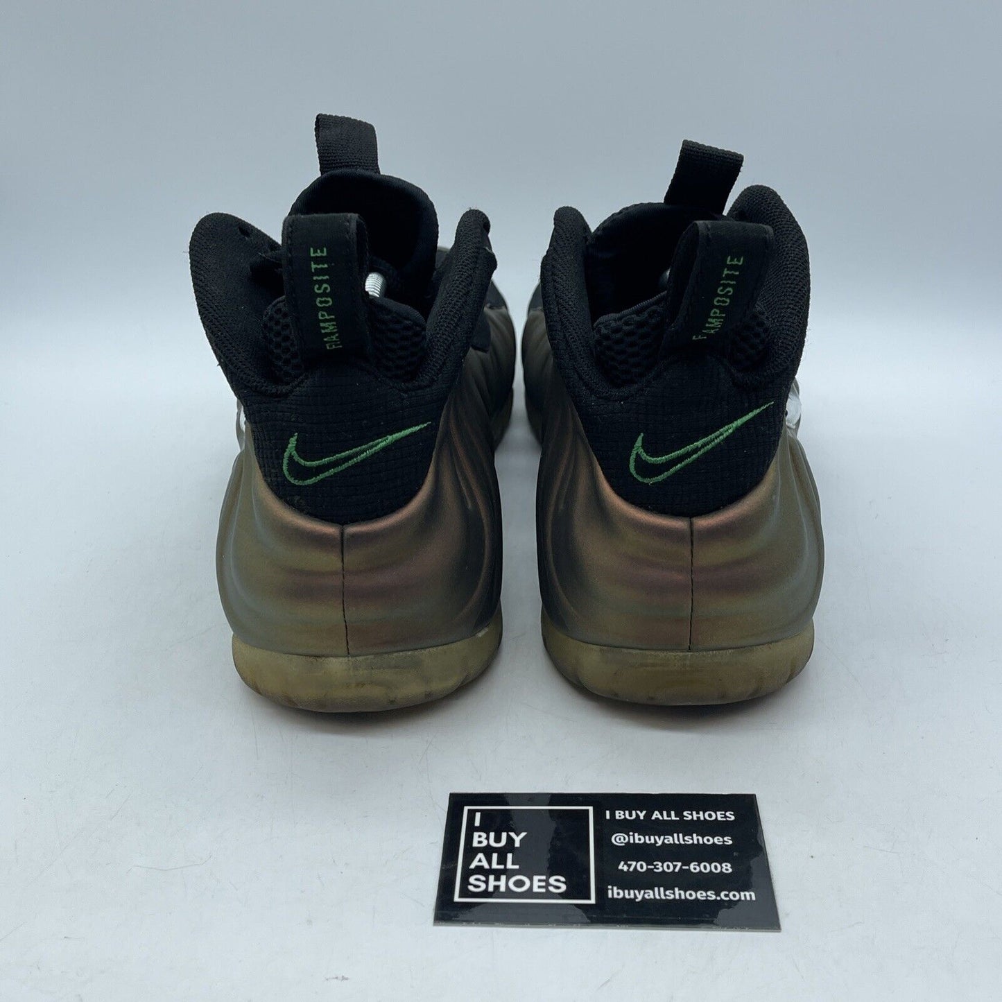 Size 10 - Nike Foamposite Pro Gym Green Brown Black Suede Leather (624041-302)
