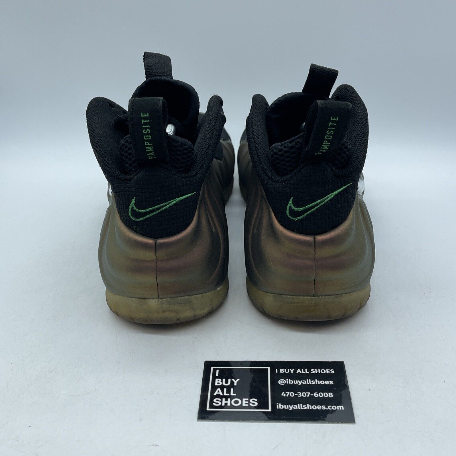 Size 10 - Nike Foamposite Pro Gym Green Brown Black Suede Leather (624041-302)