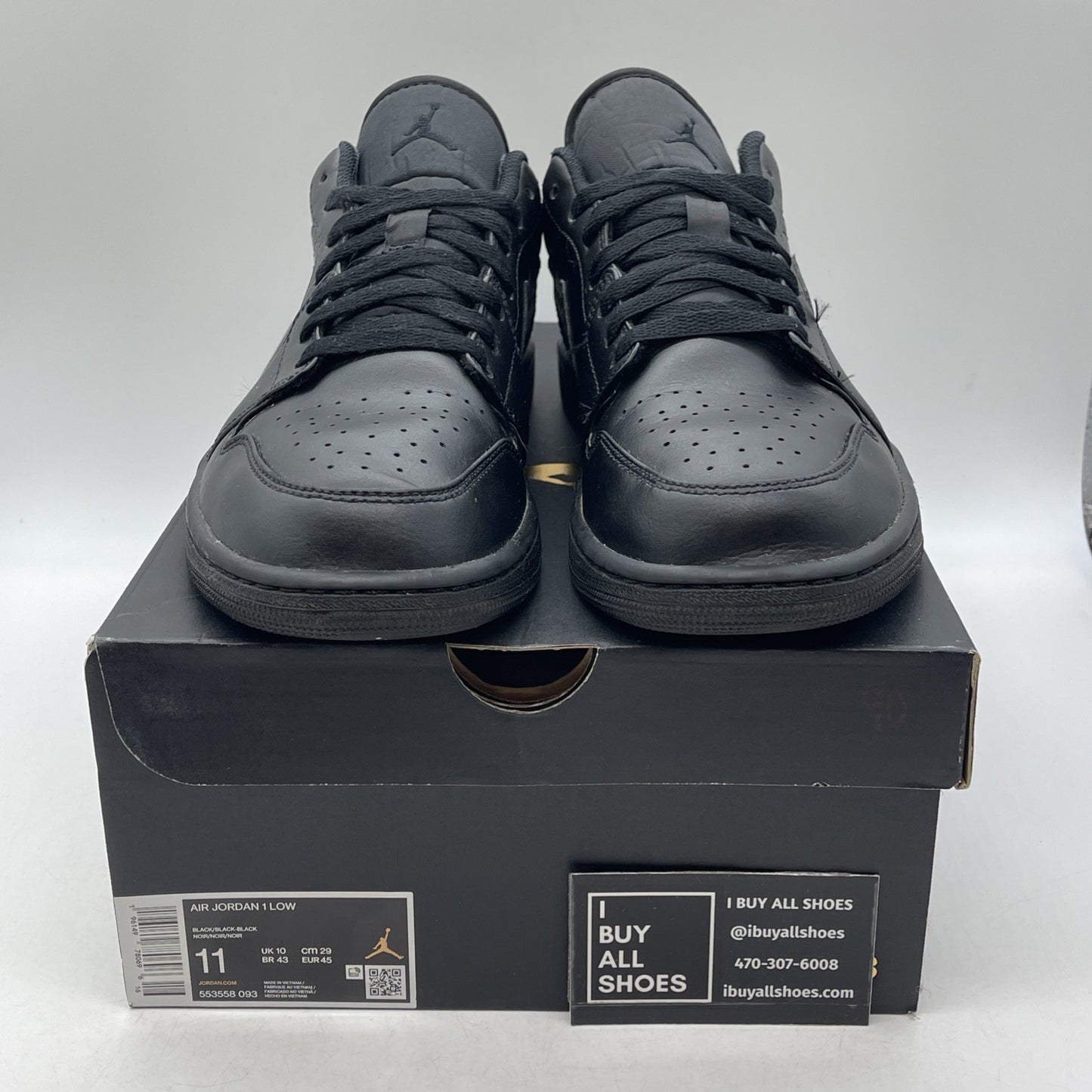 Size 11 - Air Jordan 1 2022 Low Triple Black (553558-093)