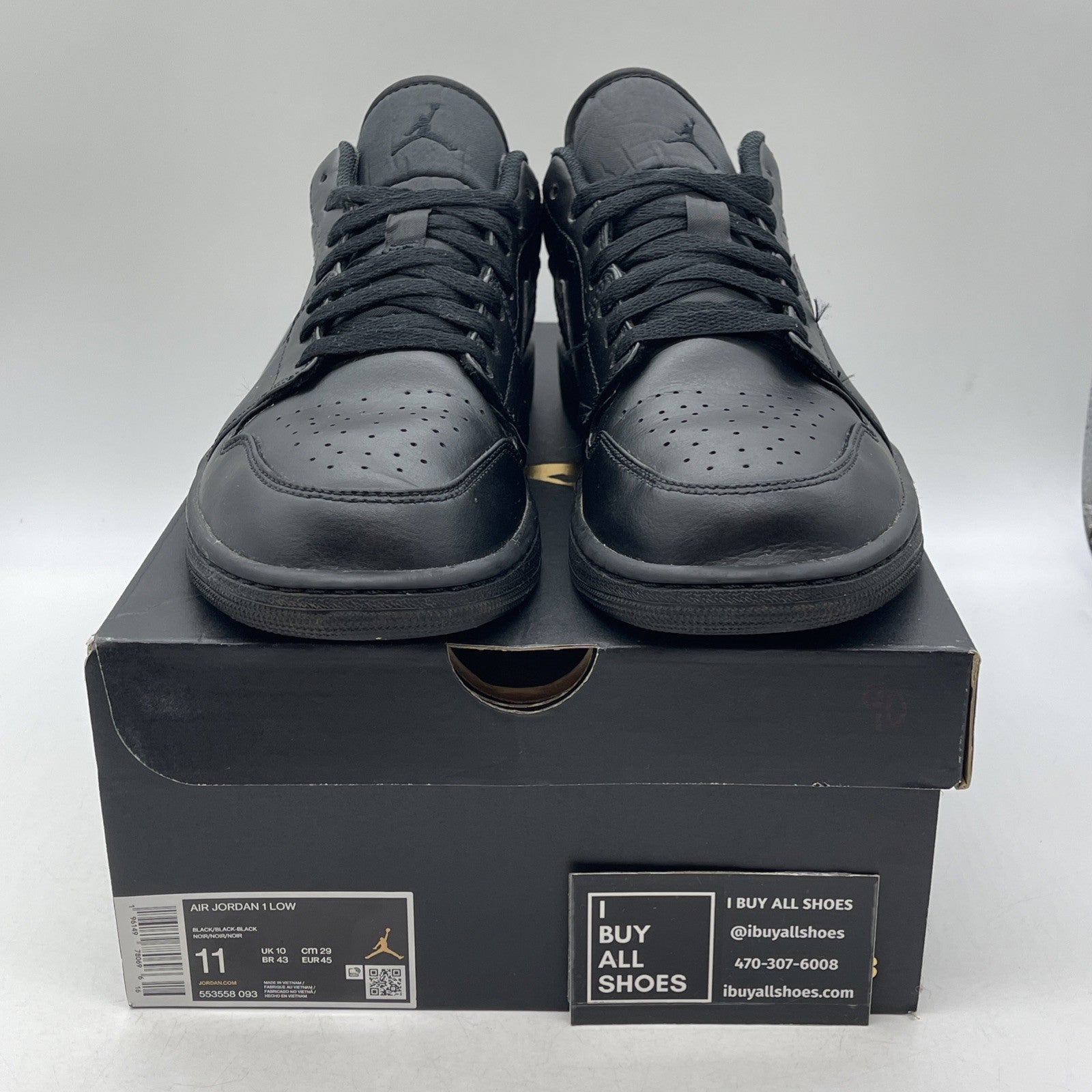 Size 11 - Air Jordan 1 2022 Low Triple Black (553558-093)
