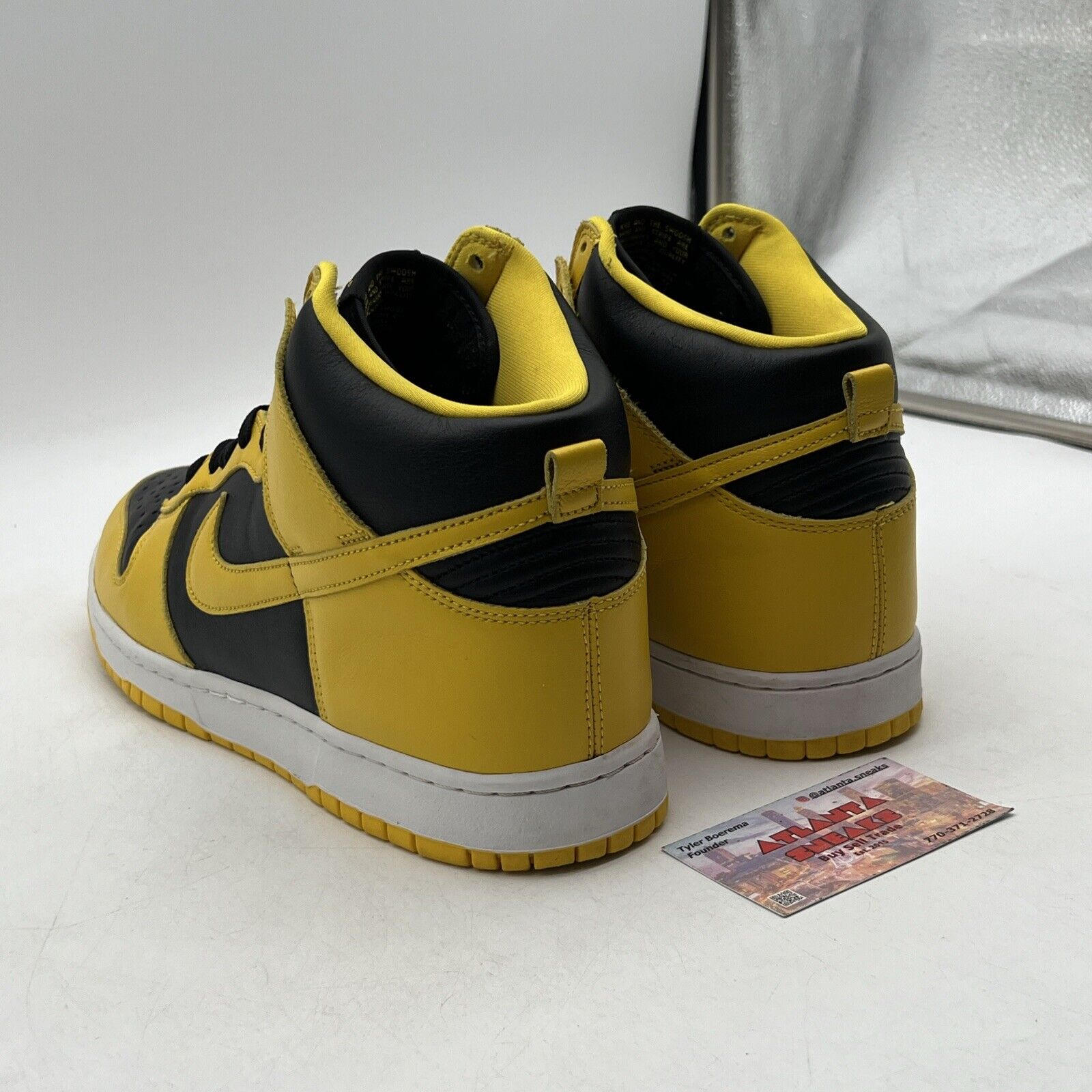 Size 12 - Nike Dunk SP 2020 High Iowa Black White Yellow Leather (CZ8149-002)