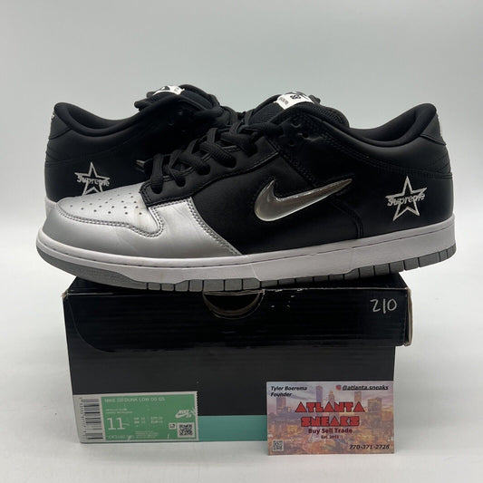 Size 11 - Nike Supreme x Dunk SB QS Low Metallic Silver Leather (CK3480-001)