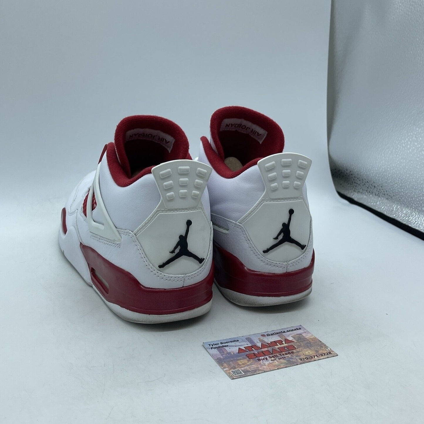 Size 10 - Jordan 4 Retro alternate 89 2016 White Red Leather (308497-106)