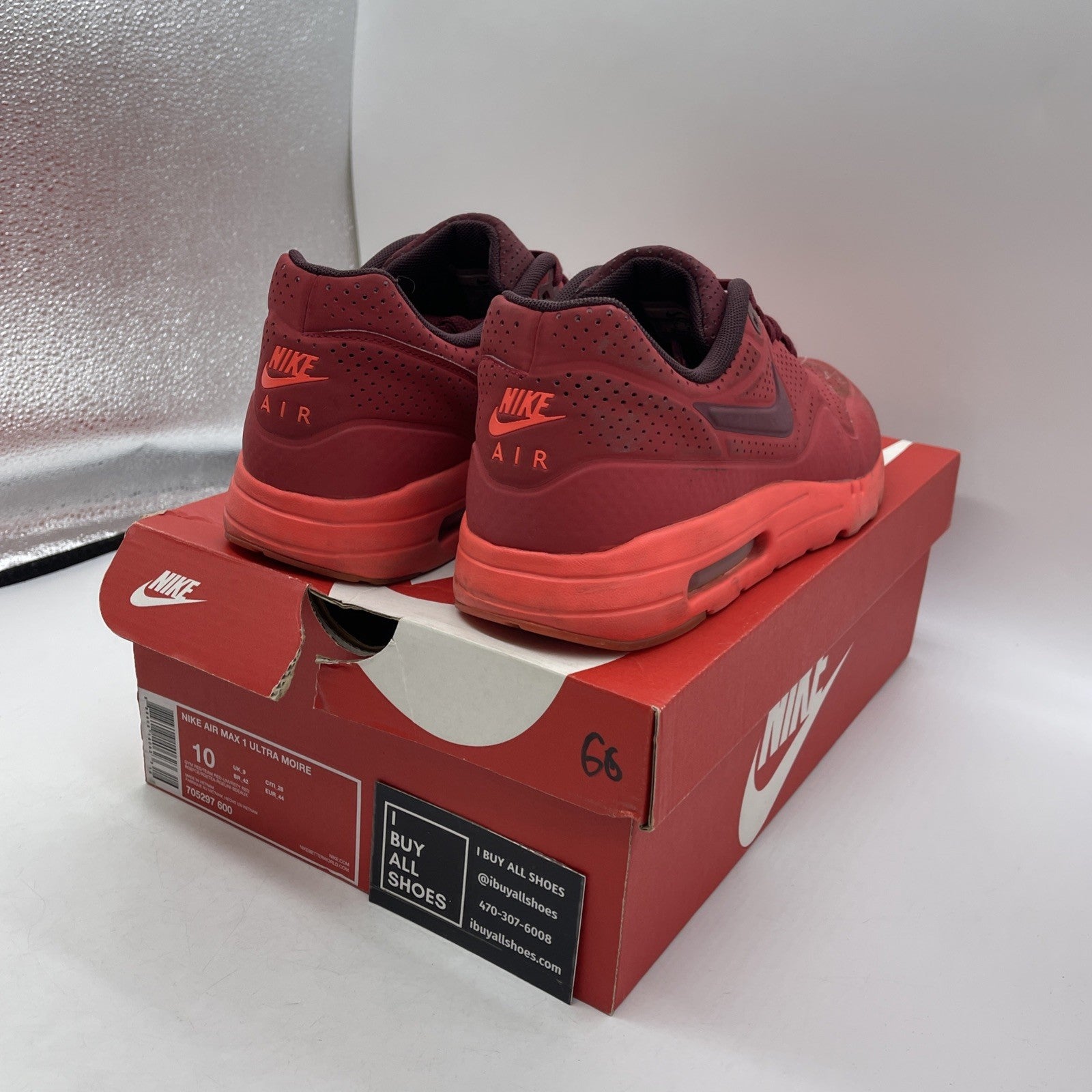 Size 10 - Nike Air Max 1 Ultra Moire Triple Red (705297-600)