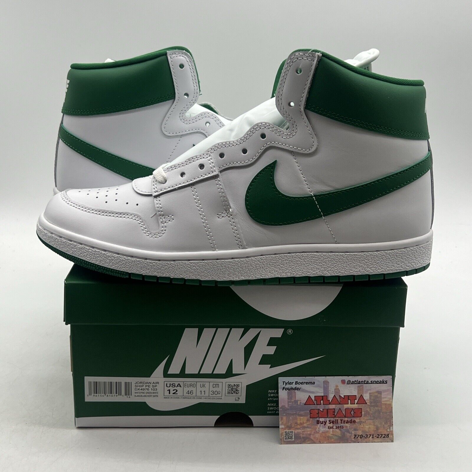 Size 12 - Jordan Air Ship PE SP Pine Green White Leather (DX4976-103)