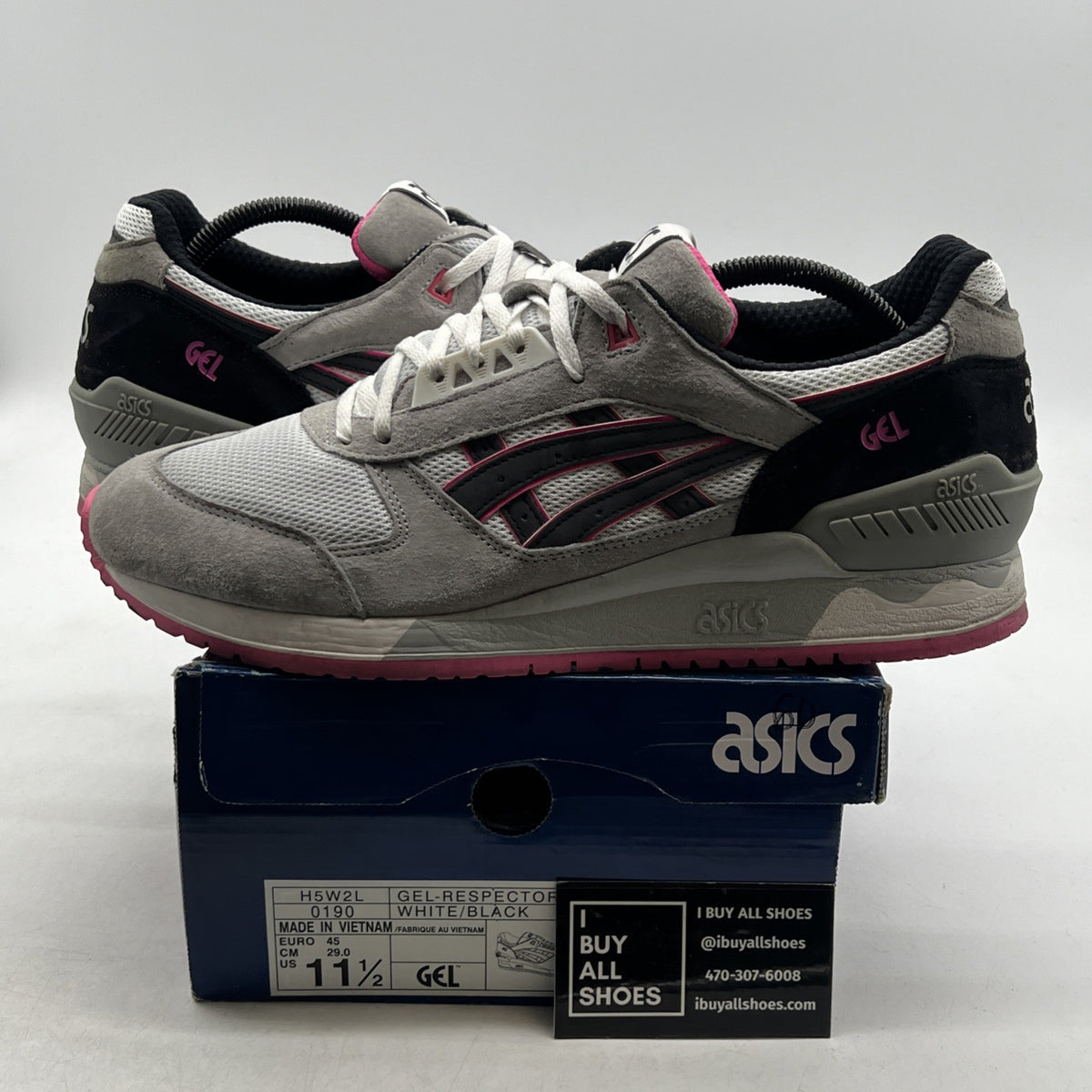 Size 11.5 - Asics Gel Respector Grey Pink (H5W2L-0190)